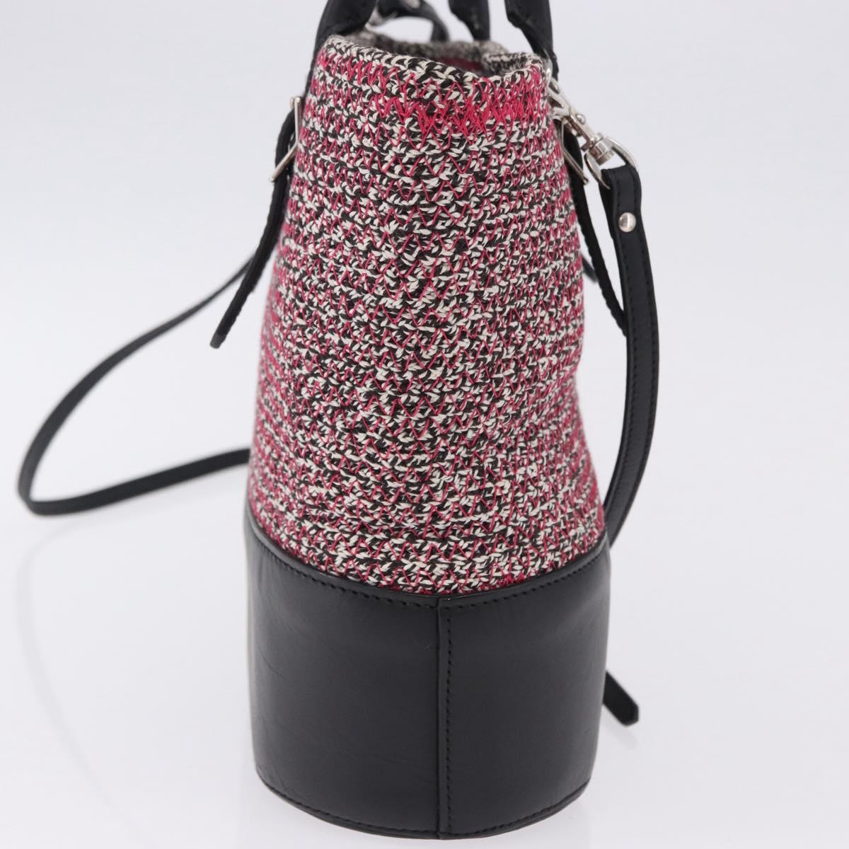 BALENCIAGA Hand Bag Canvas 2way Red Black 410790 Auth ka5418V