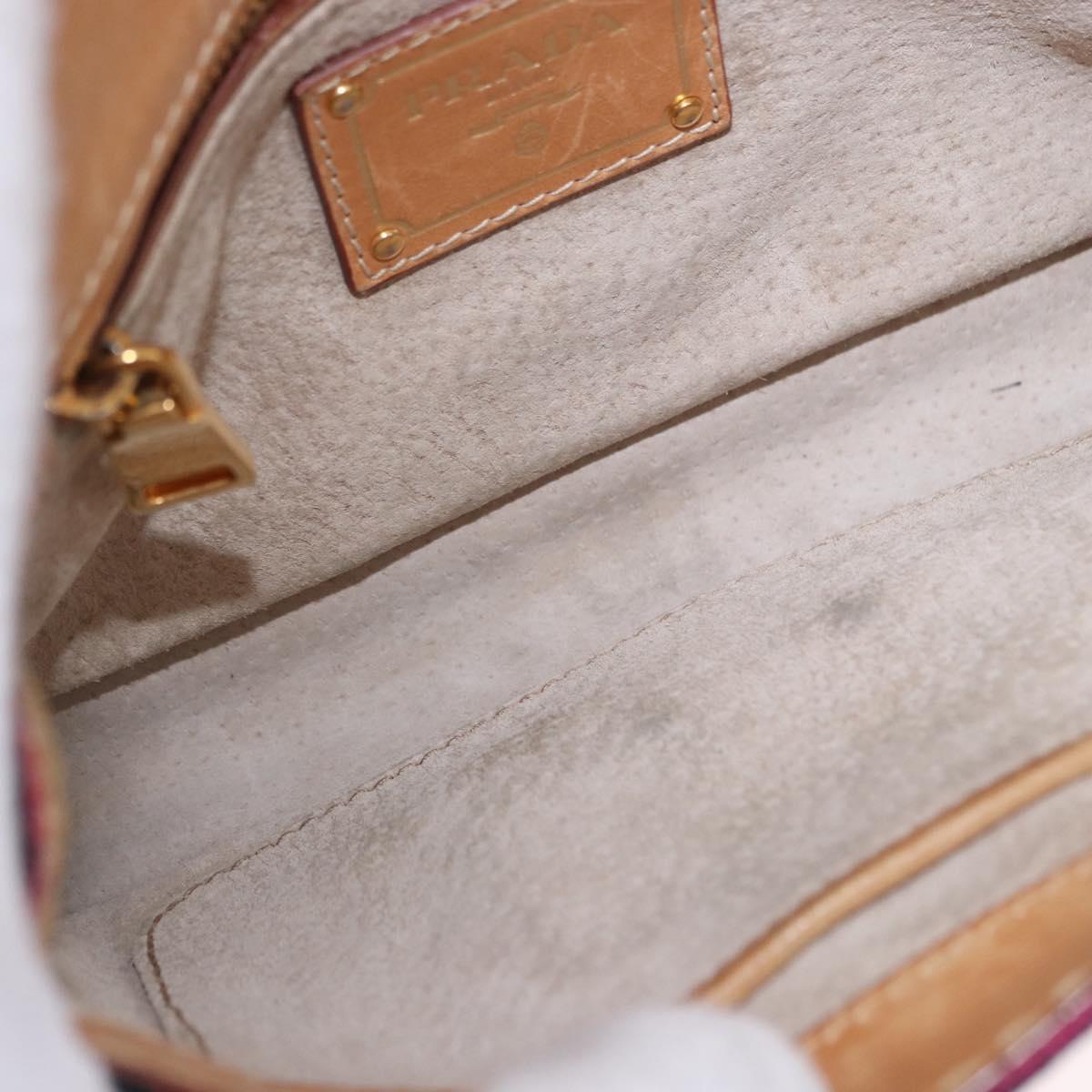 PRADA Shoulder Bag Canvas Pink Black Auth ka5421