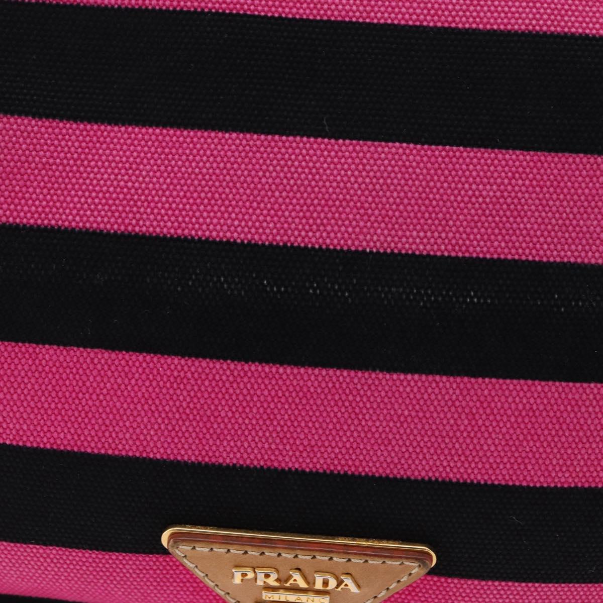 PRADA Shoulder Bag Canvas Pink Black Auth ka5421