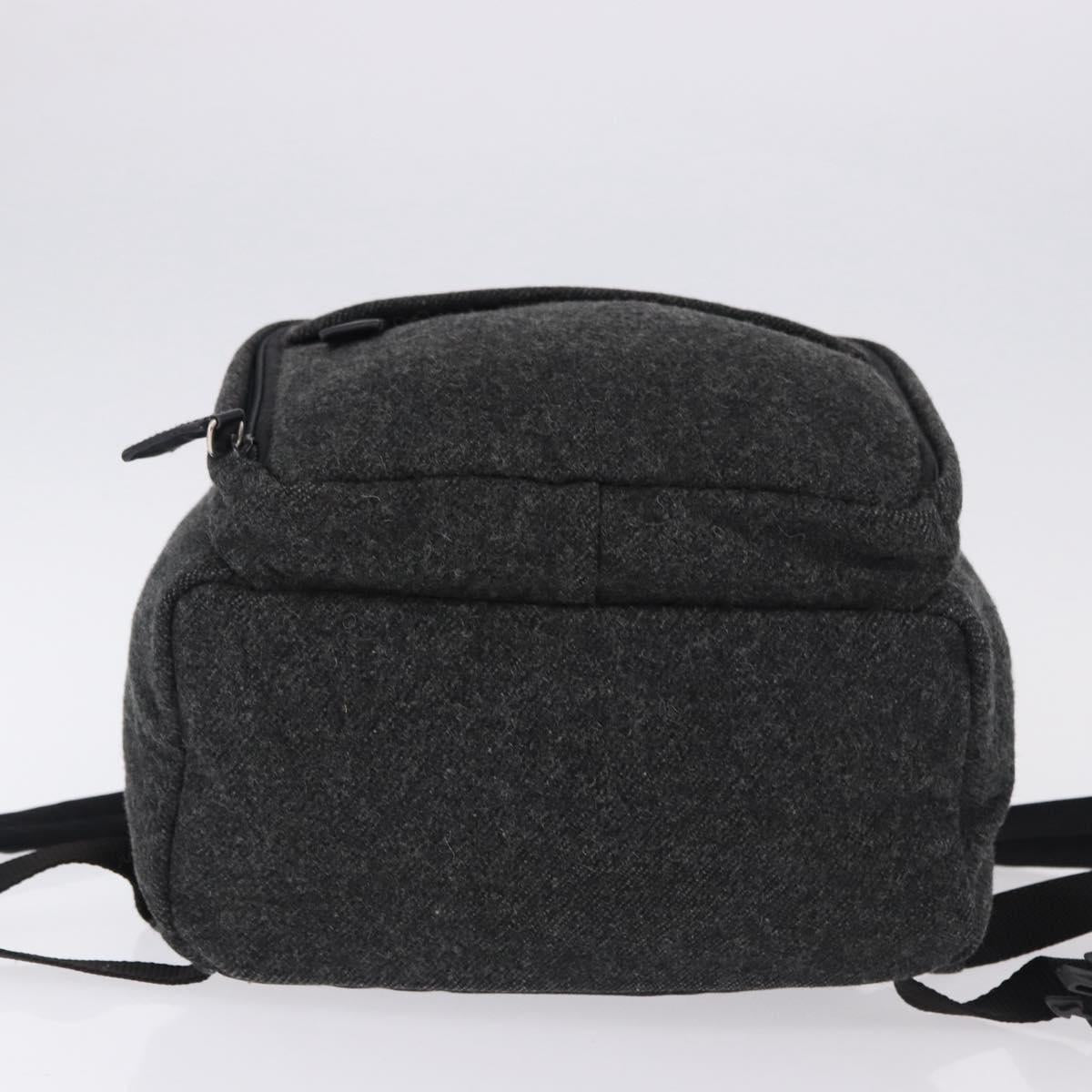 PRADA Backpack Wool Gray Silver Auth ka5422V