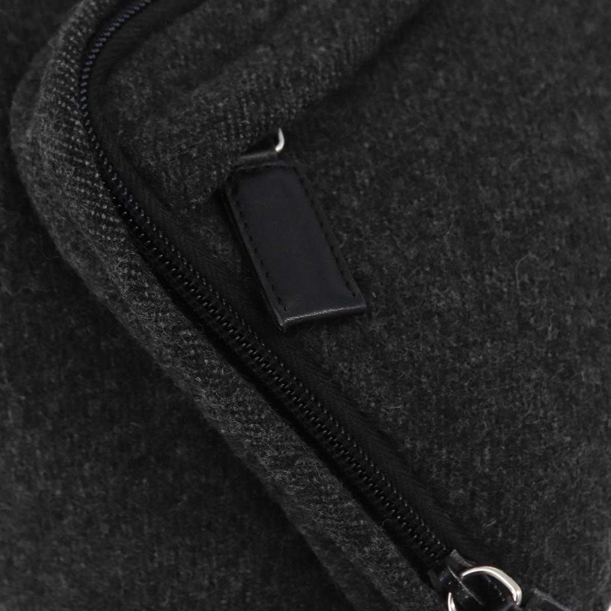 PRADA Backpack Wool Gray Silver Auth ka5422V