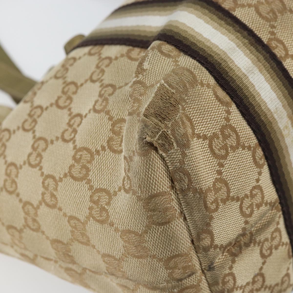 GUCCI GG Canvas Sherry Line Tote Bag Beige Gold 137396 Auth ka543