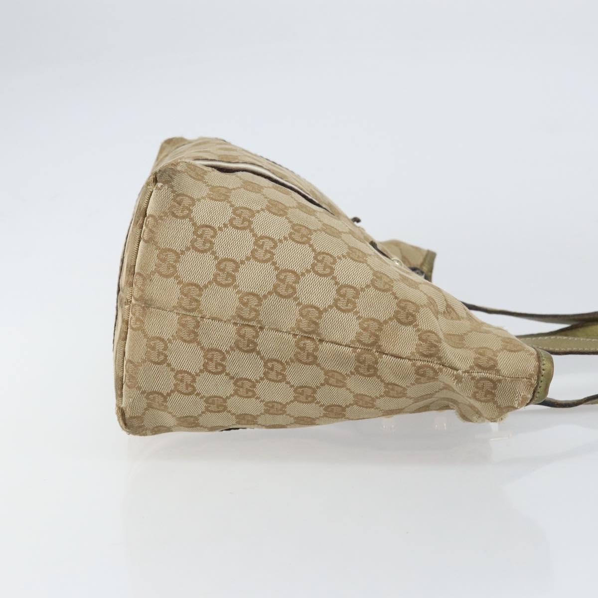 GUCCI GG Canvas Sherry Line Tote Bag Beige Gold 137396 Auth ka543
