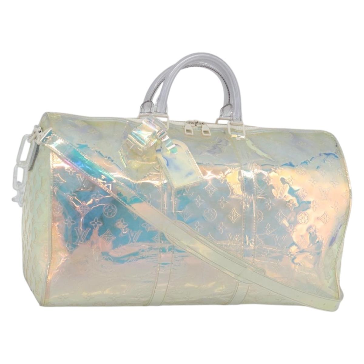 LOUIS VUITTON Monogram Prism Keepall Bandouliere 50 Clear M53271 LV Auth ka5430M