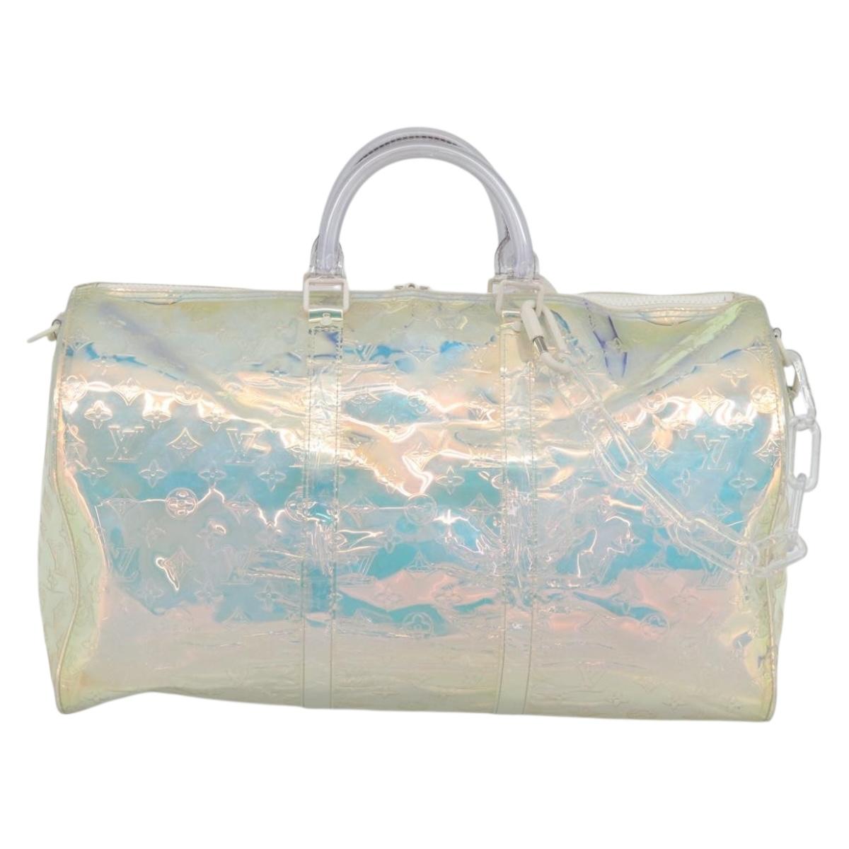 LOUIS VUITTON Monogram Prism Keepall Bandouliere 50 Clear M53271 LV Auth ka5430M