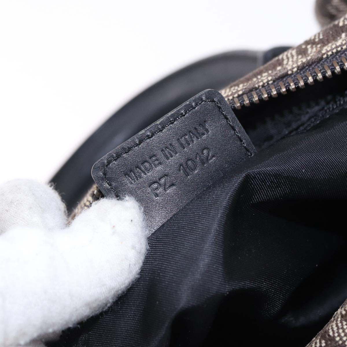 Christian Dior Trotter Canvas Hand Bag Black Silver Auth ka5434A