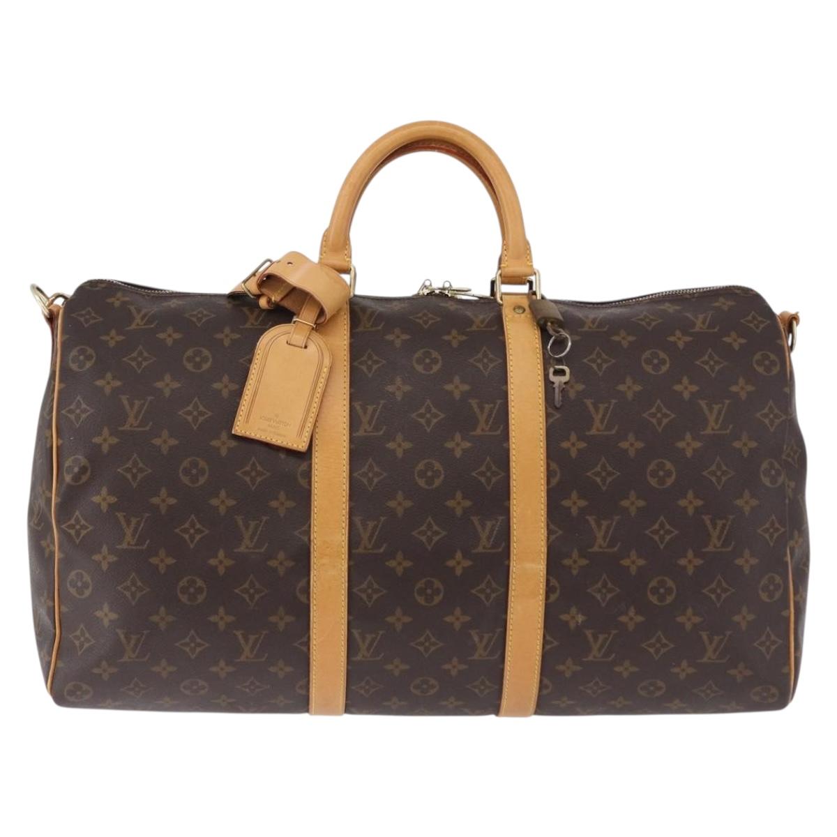 LOUIS VUITTON Monogram Keepall Bandouliere 50 Boston Bag M41416 LV Auth ka5436A
