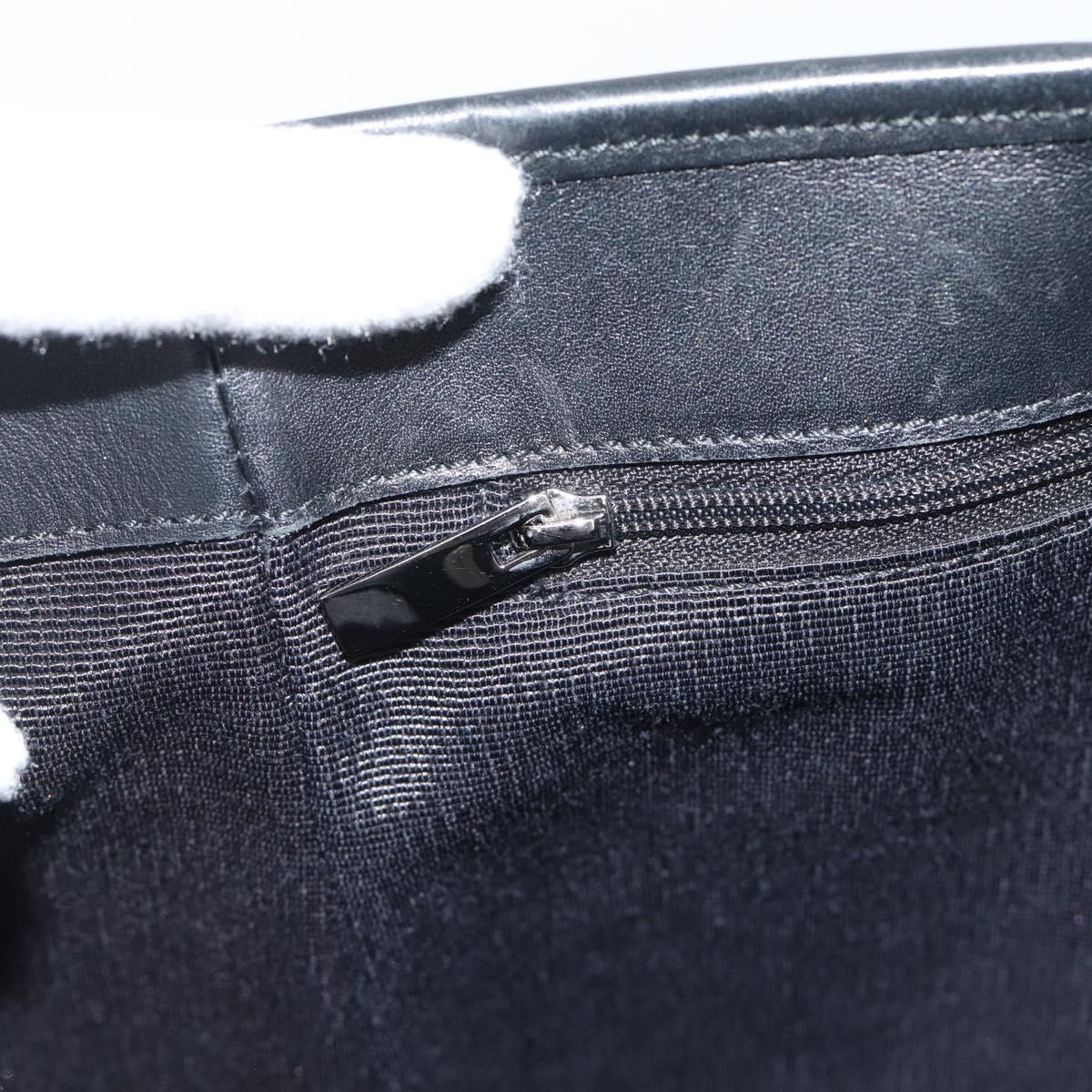 Salvatore Ferragamo Gancini Hand Bag Canvas Black Silver Auth ka5438