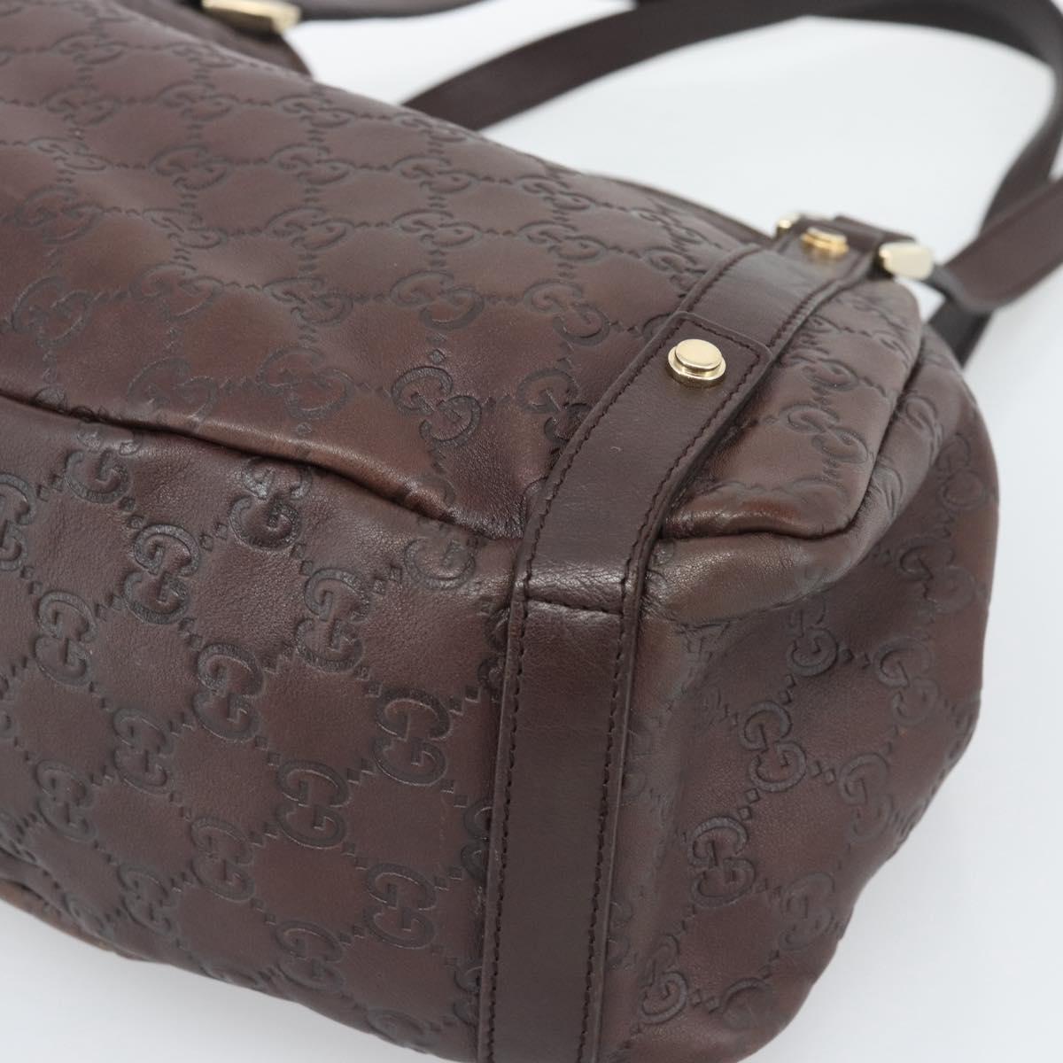 GUCCI GuccissimaGG Tote Bag Leather Brown Gold Tone 130736 Auth ka5440A