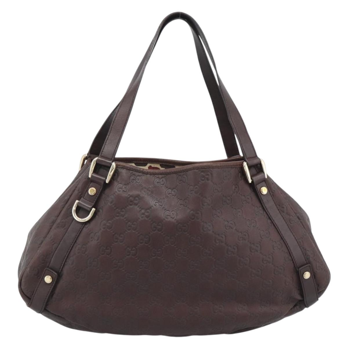 GUCCI GuccissimaGG Tote Bag Leather Brown Gold Tone 130736 Auth ka5440A
