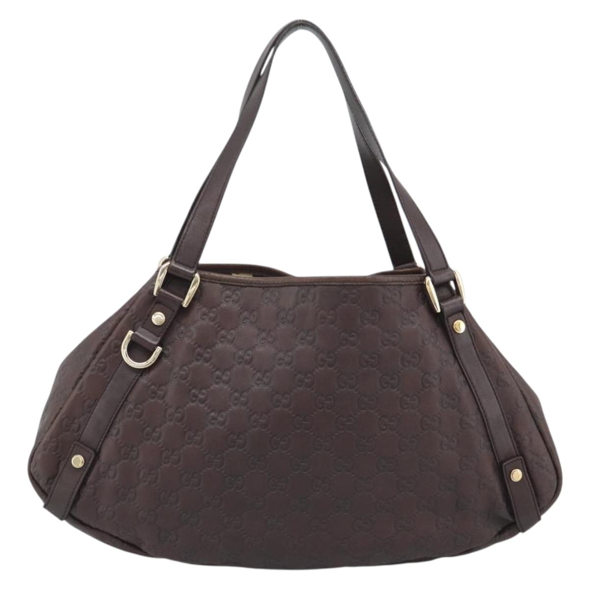 GUCCI GuccissimaGG Tote Bag Leather Brown Gold Tone 130736 Auth ka5440A