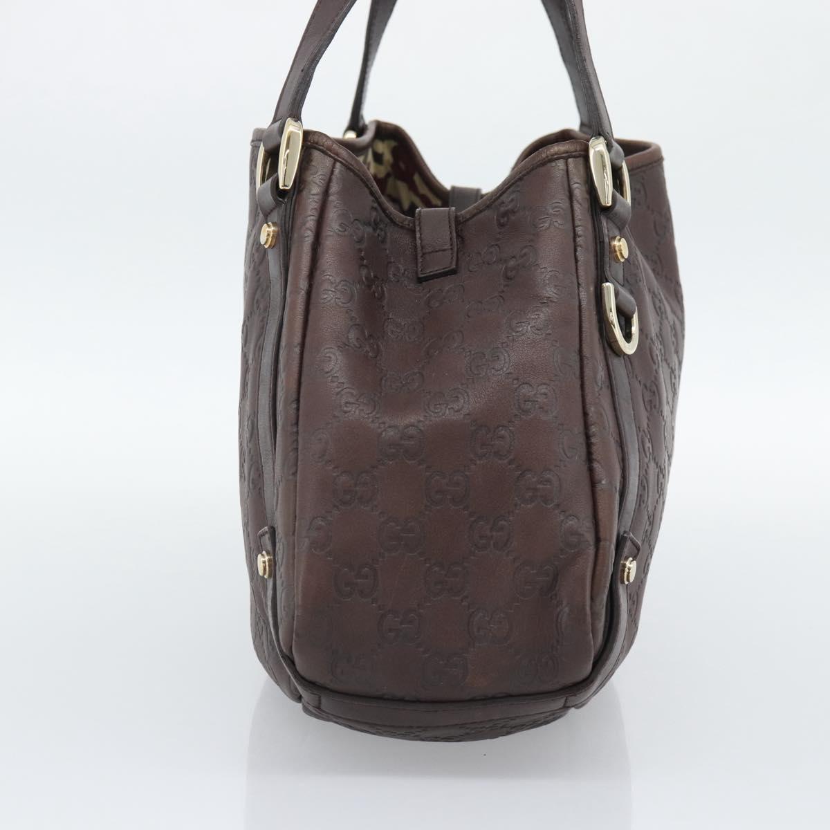 GUCCI GuccissimaGG Tote Bag Leather Brown Gold Tone 130736 Auth ka5440A