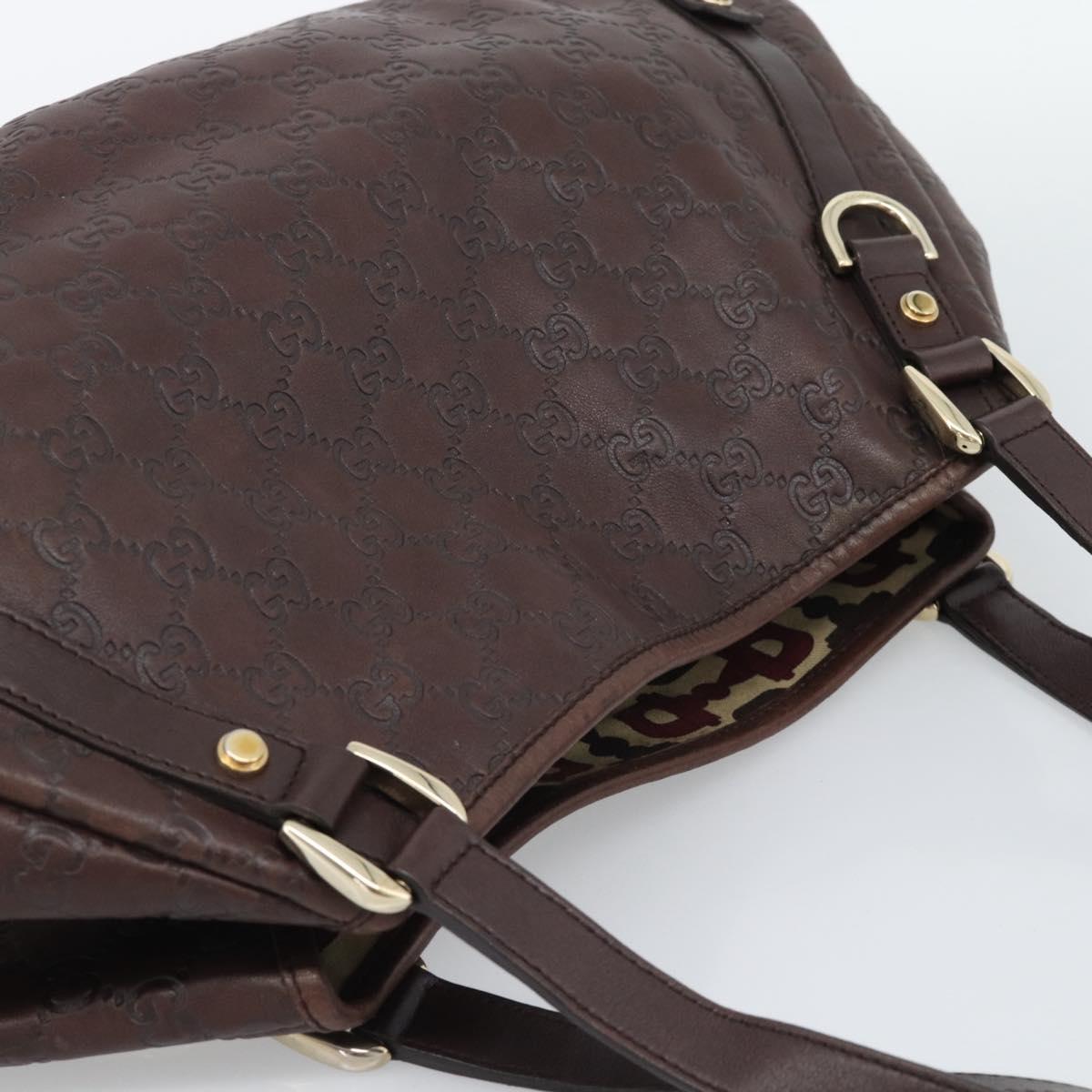 GUCCI GuccissimaGG Tote Bag Leather Brown Gold Tone 130736 Auth ka5440A
