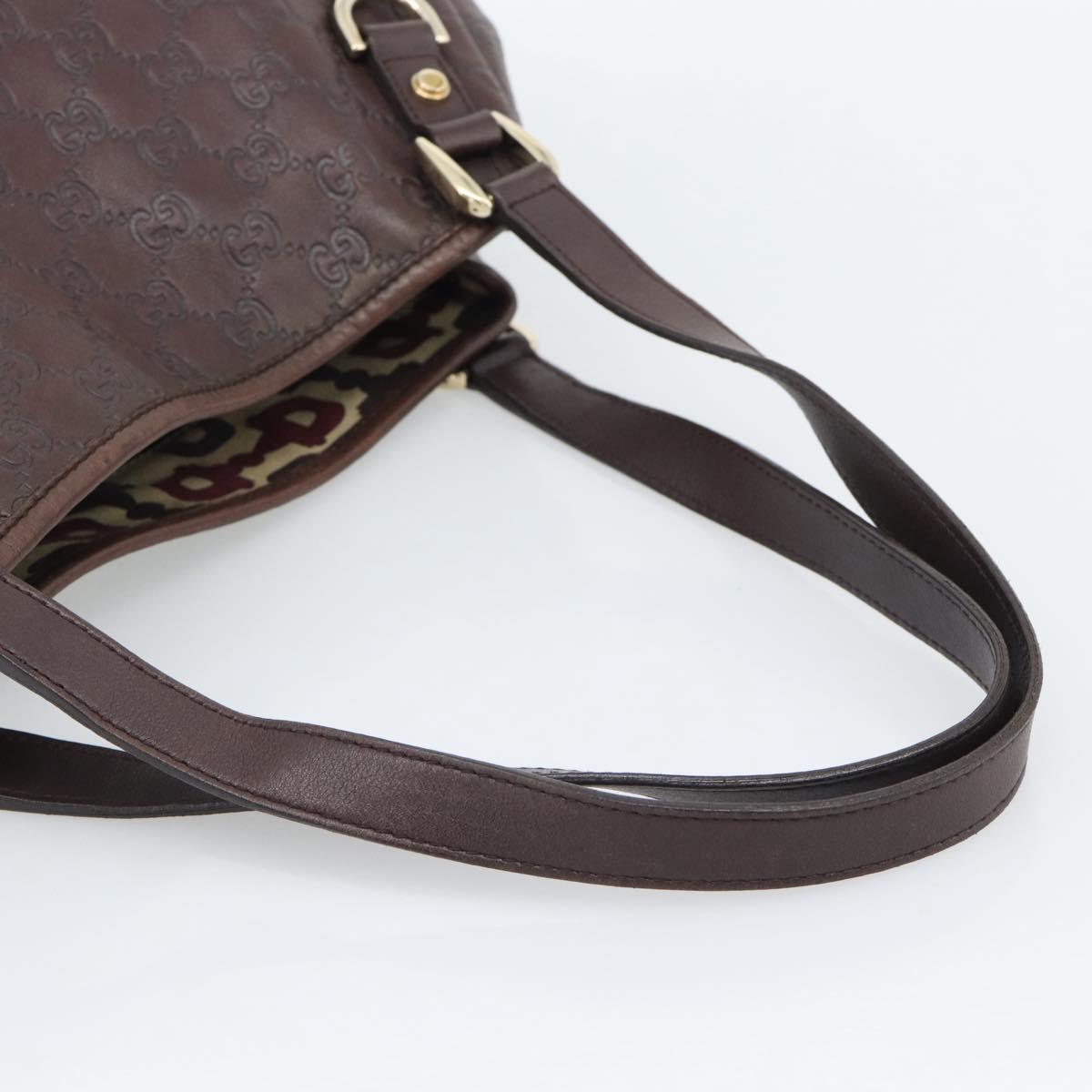 GUCCI GuccissimaGG Tote Bag Leather Brown Gold Tone 130736 Auth ka5440A