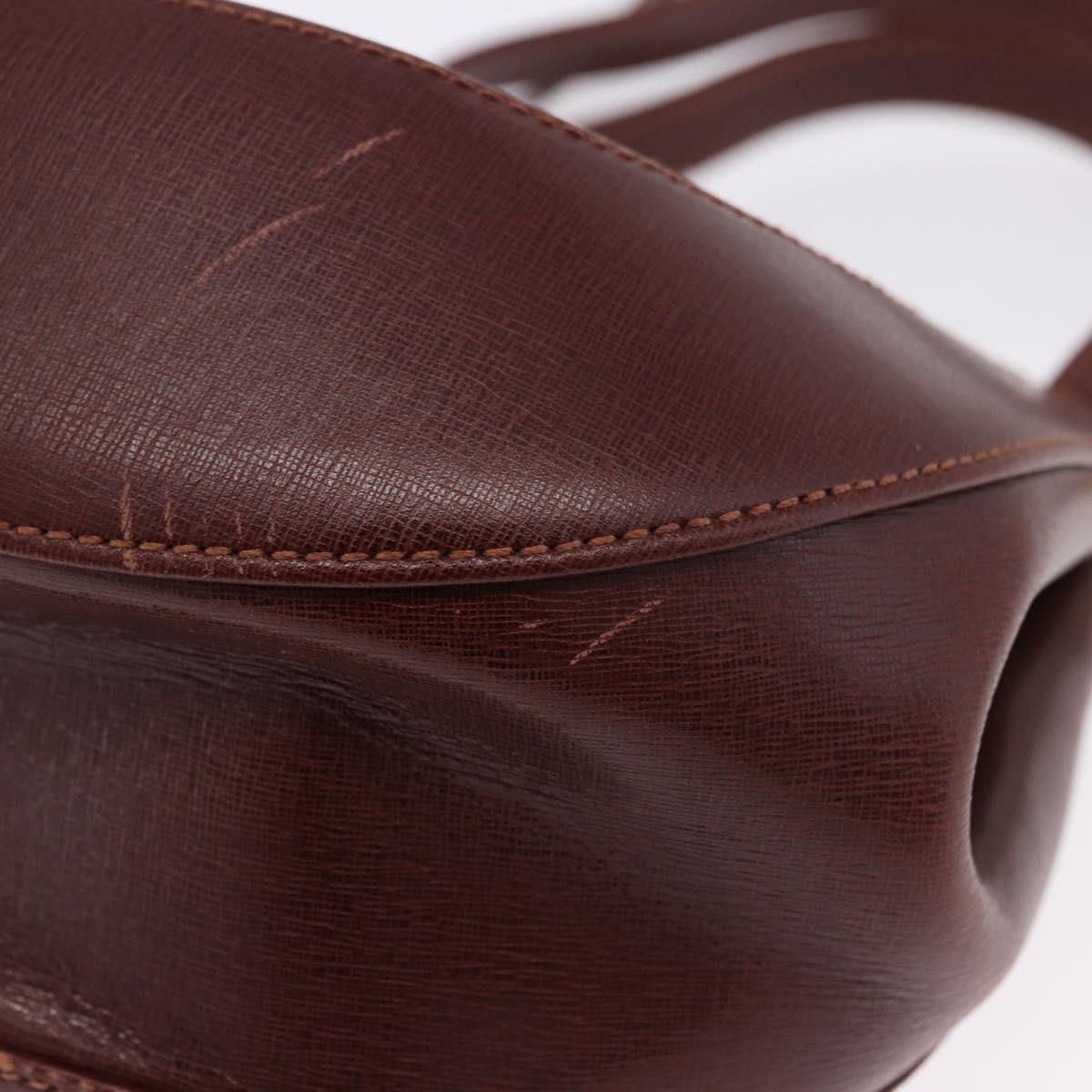 Salvatore Ferragamo Hand Bag Leather 2way Brown Gold Tone Auth ka5445A
