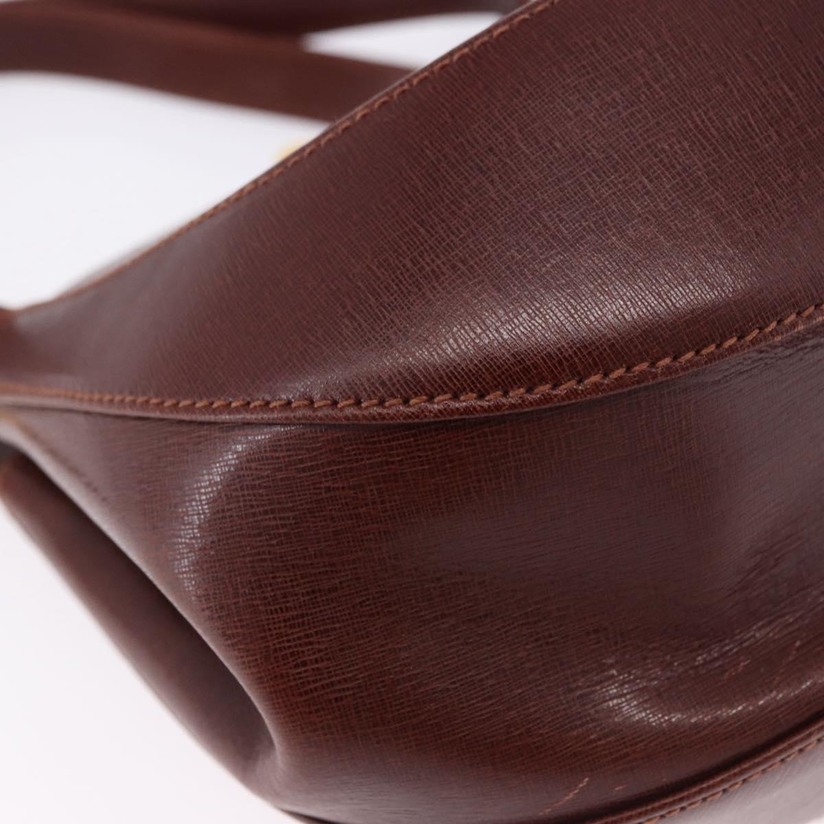 Salvatore Ferragamo Hand Bag Leather 2way Brown Gold Tone Auth ka5445A