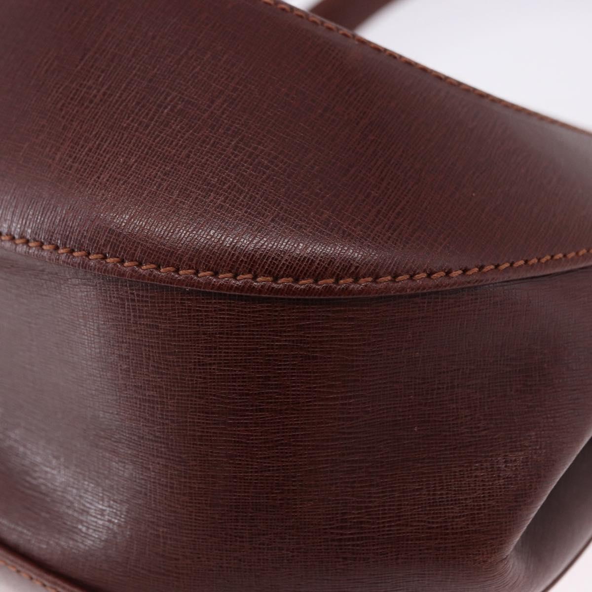 Salvatore Ferragamo Hand Bag Leather 2way Brown Gold Tone Auth ka5445A
