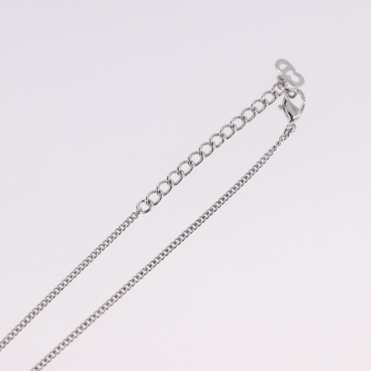 Christian Dior Necklace Metal Silver Auth ka5450