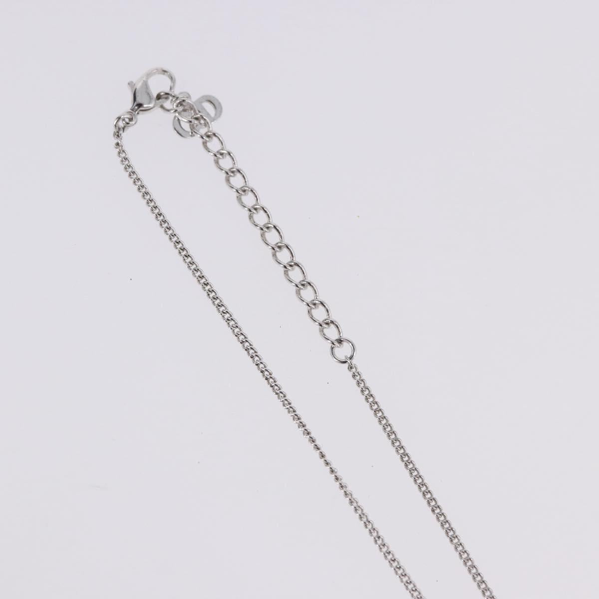 Christian Dior Necklace Metal Silver Auth ka5450