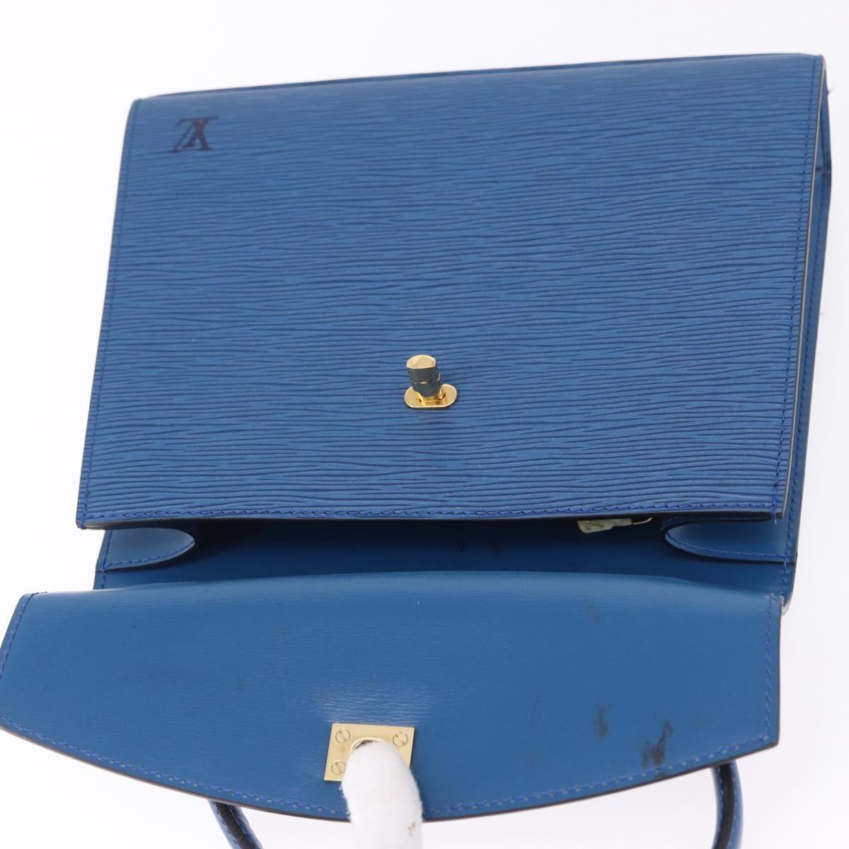 LOUIS VUITTON Epi Malesherbes Hand Bag Blue M52375 LV Auth ka5454