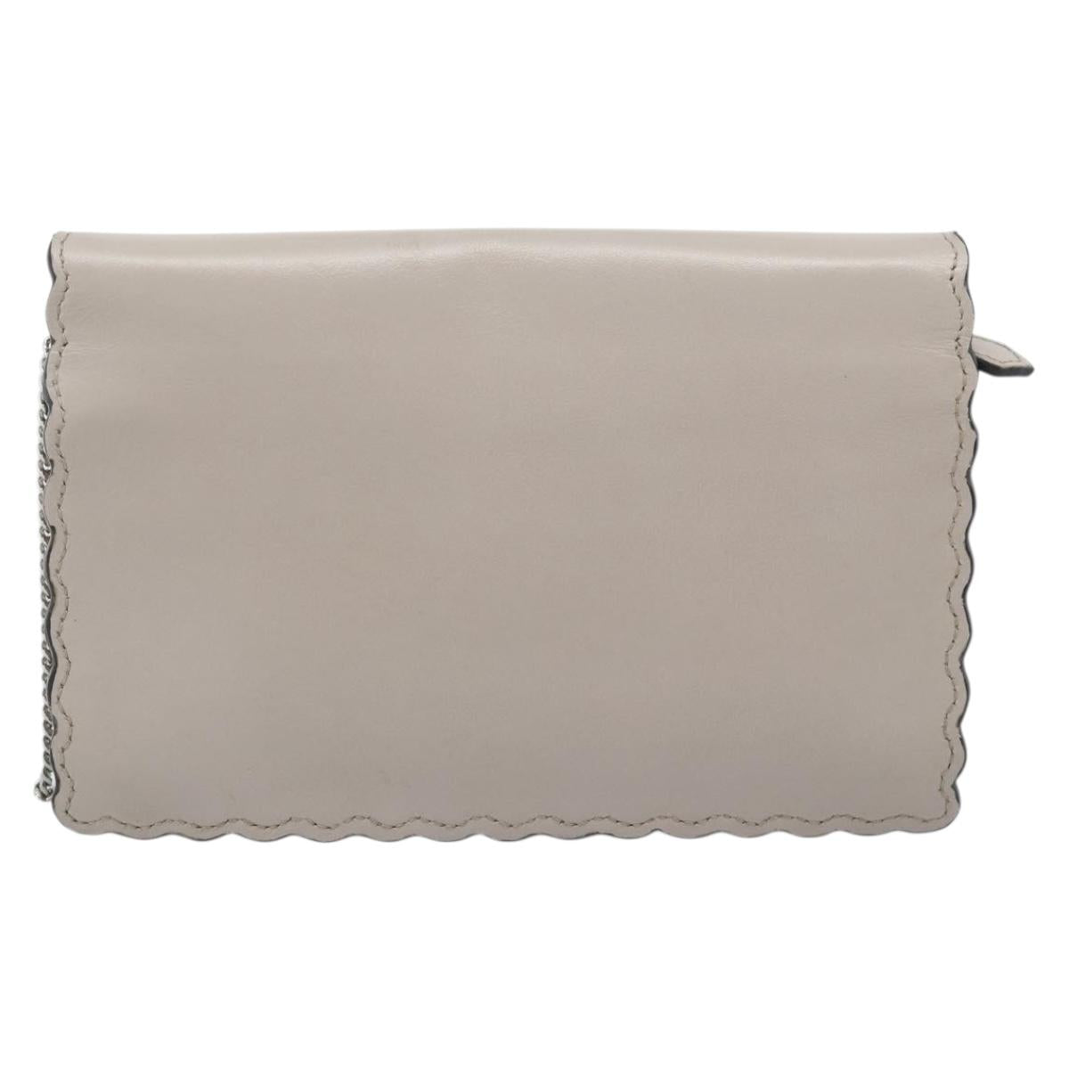 FENDI Chain Shoulder Wallet Leather Pink Silver 8M0346 Auth ka5456A
