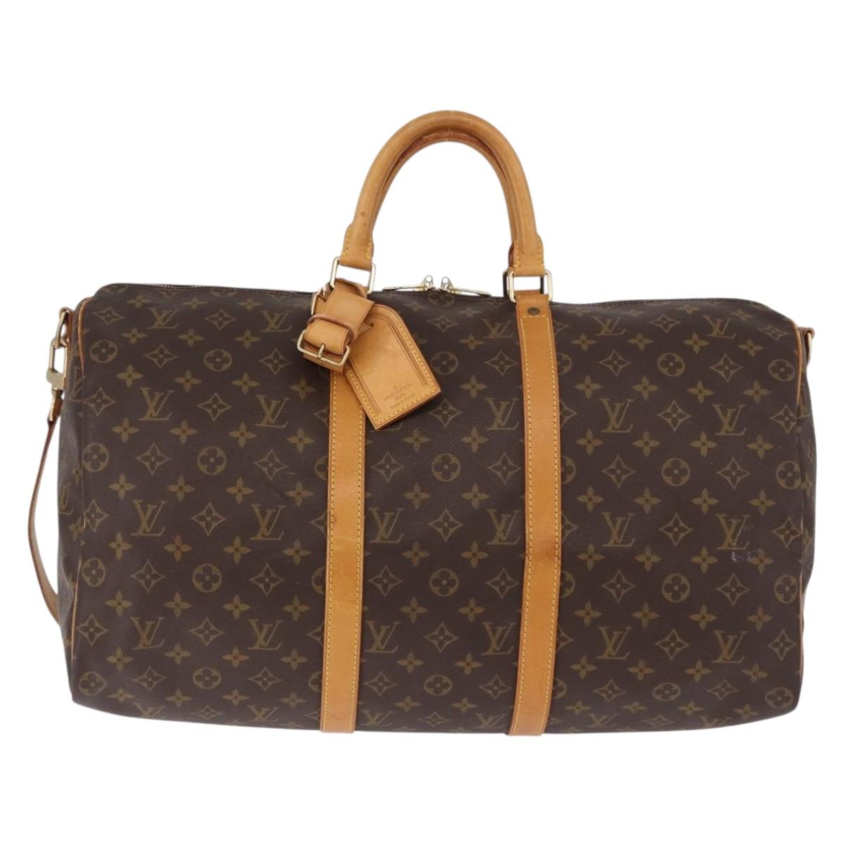 LOUIS VUITTON Monogram Keepall Bandouliere 50 Boston Bag M41416 LV Auth ka5457A