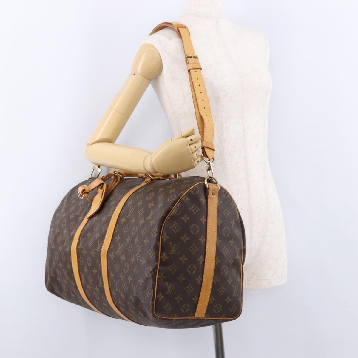 LOUIS VUITTON Monogram Keepall Bandouliere 50 Boston Bag M41416 LV Auth ka5457A