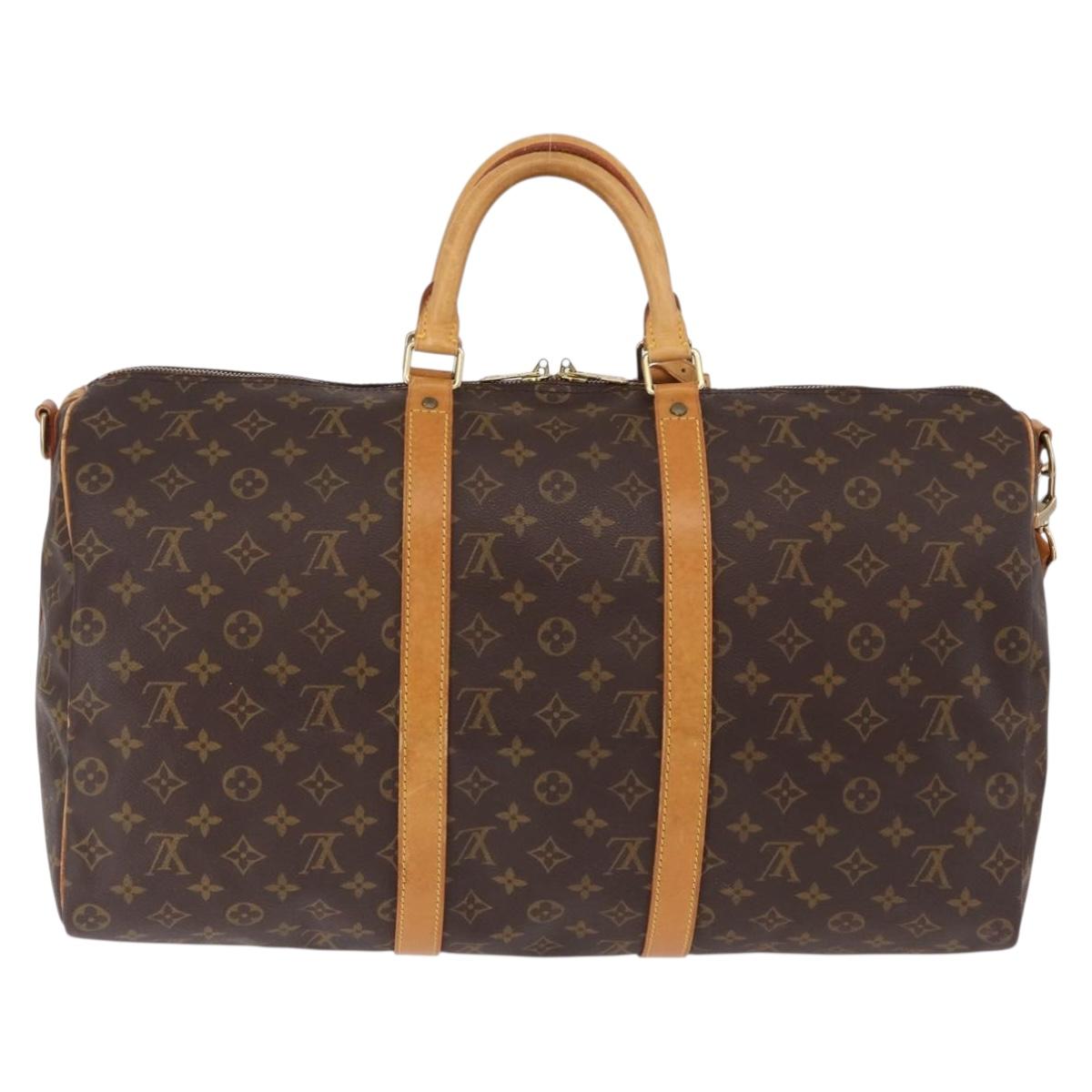 LOUIS VUITTON Monogram Keepall Bandouliere 50 Boston Bag M41416 LV Auth ka5457A