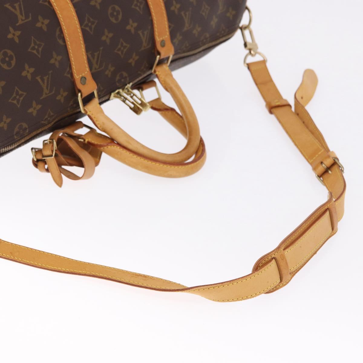 LOUIS VUITTON Monogram Keepall Bandouliere 50 Boston Bag M41416 LV Auth ka5457A