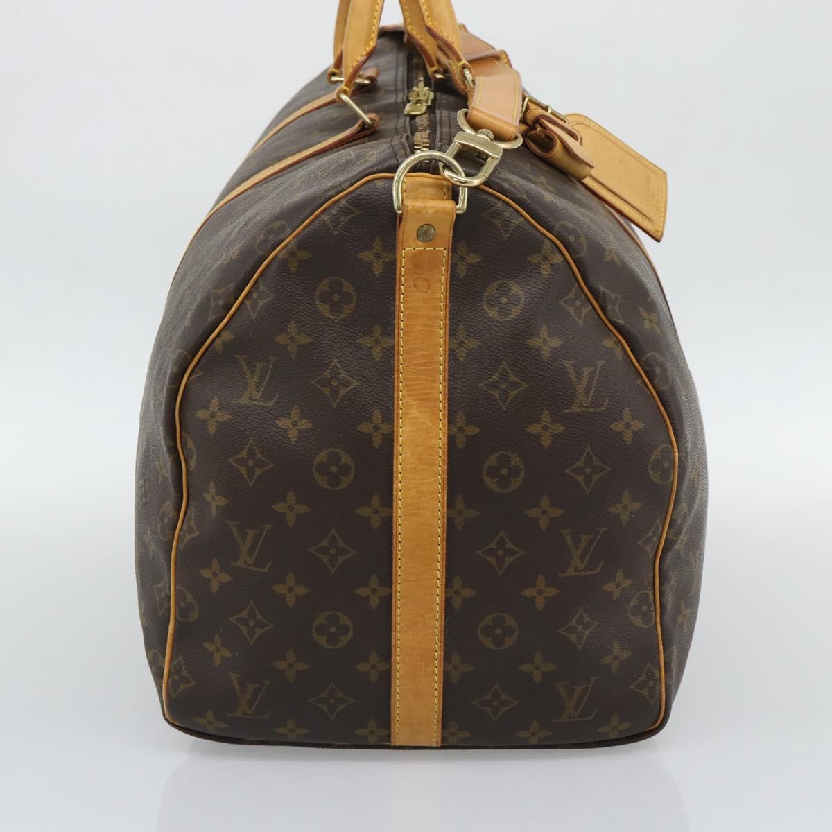 LOUIS VUITTON Monogram Keepall Bandouliere 55 Boston Bag M41414 LV Auth ka5458