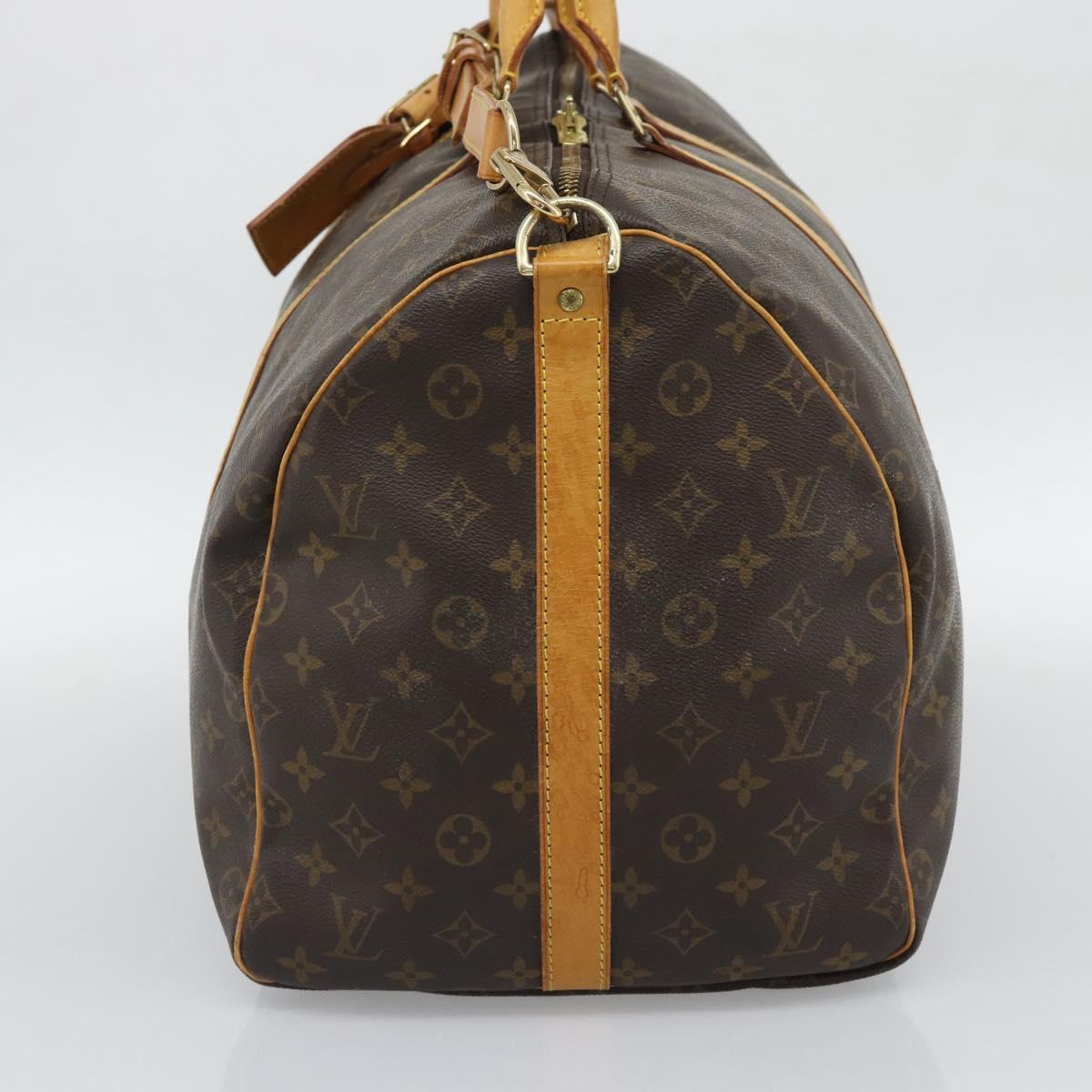 LOUIS VUITTON Monogram Keepall Bandouliere 55 Boston Bag M41414 LV Auth ka5458