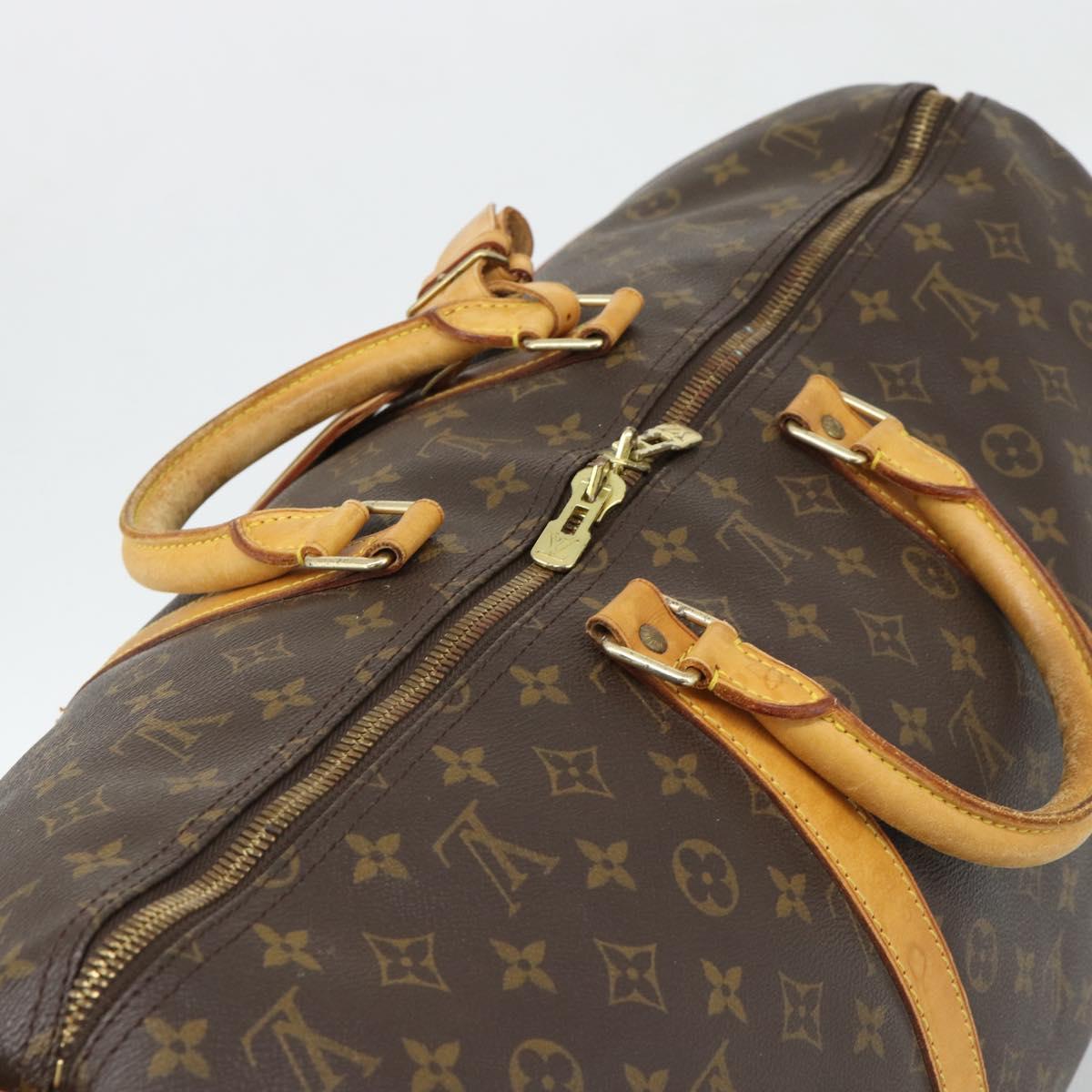 LOUIS VUITTON Monogram Keepall Bandouliere 55 Boston Bag M41414 LV Auth ka5458