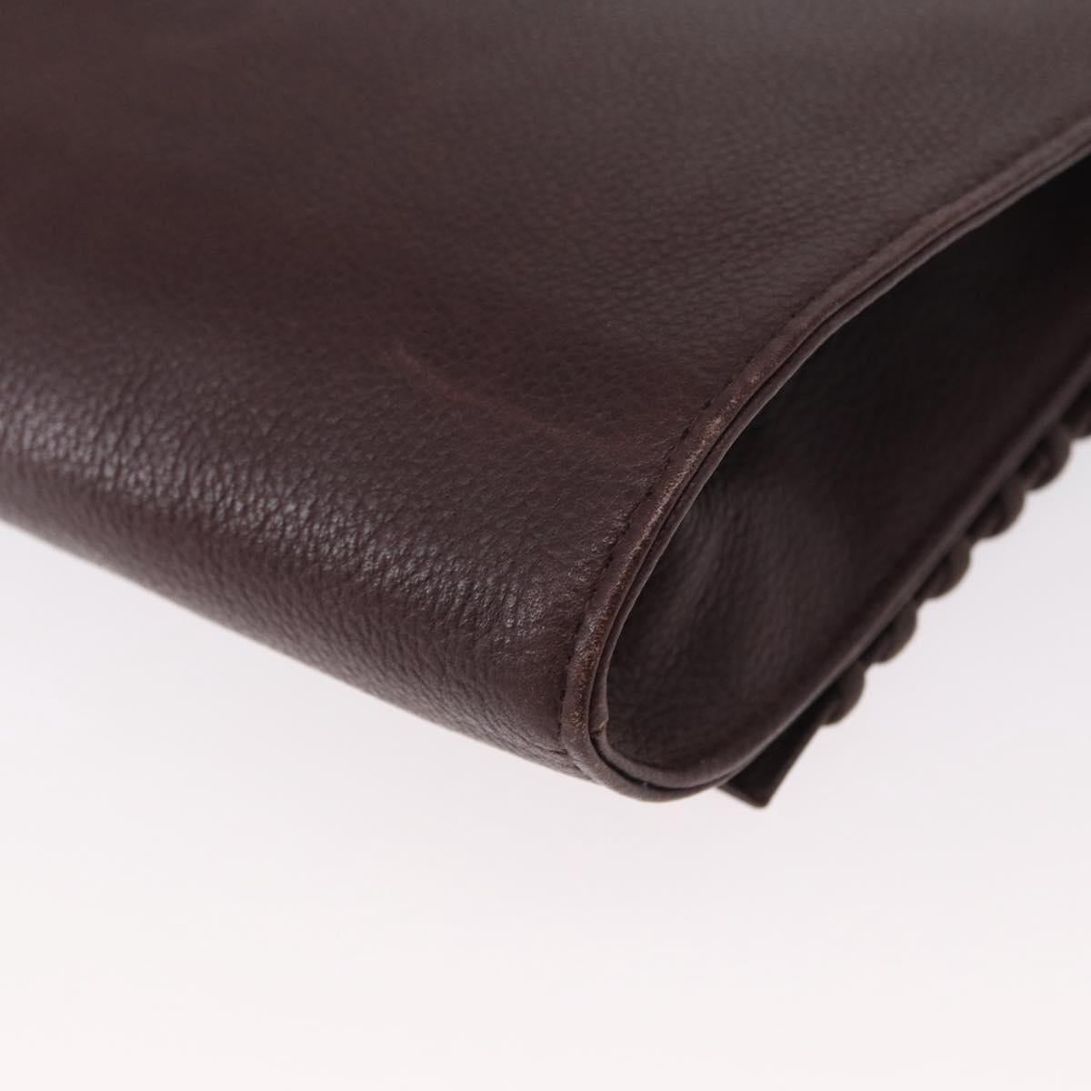 SAINT LAURENT Shoulder Bag Leather Purple Gold Auth ka546