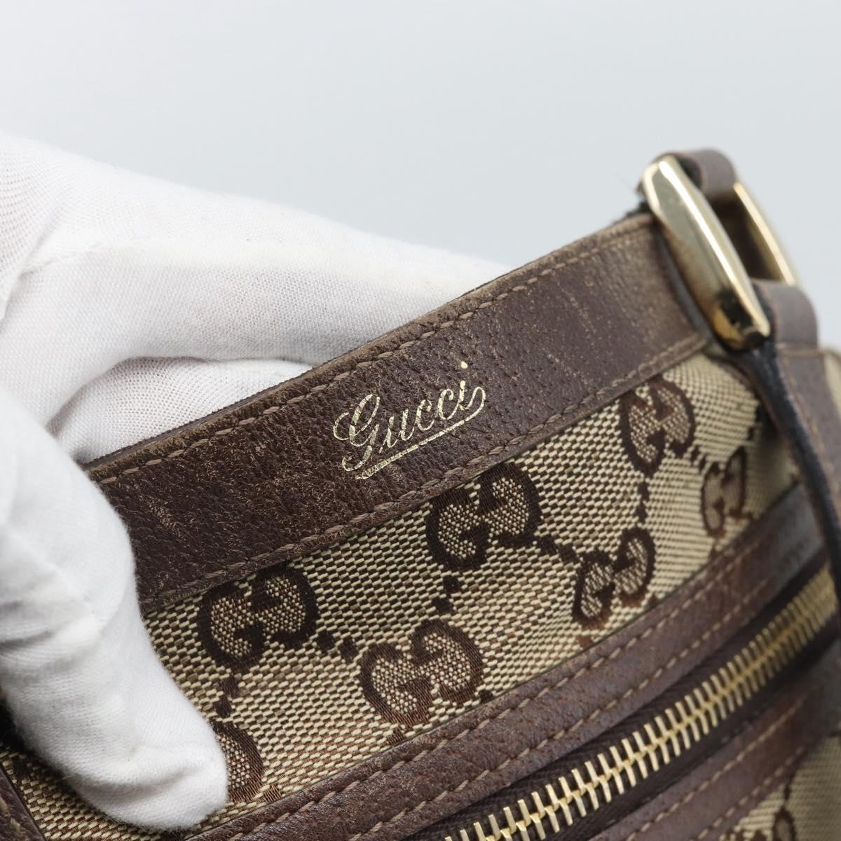 GUCCI GG Canvas Abbey Tote Bag Beige Gold Tone 146247 Auth ka5466