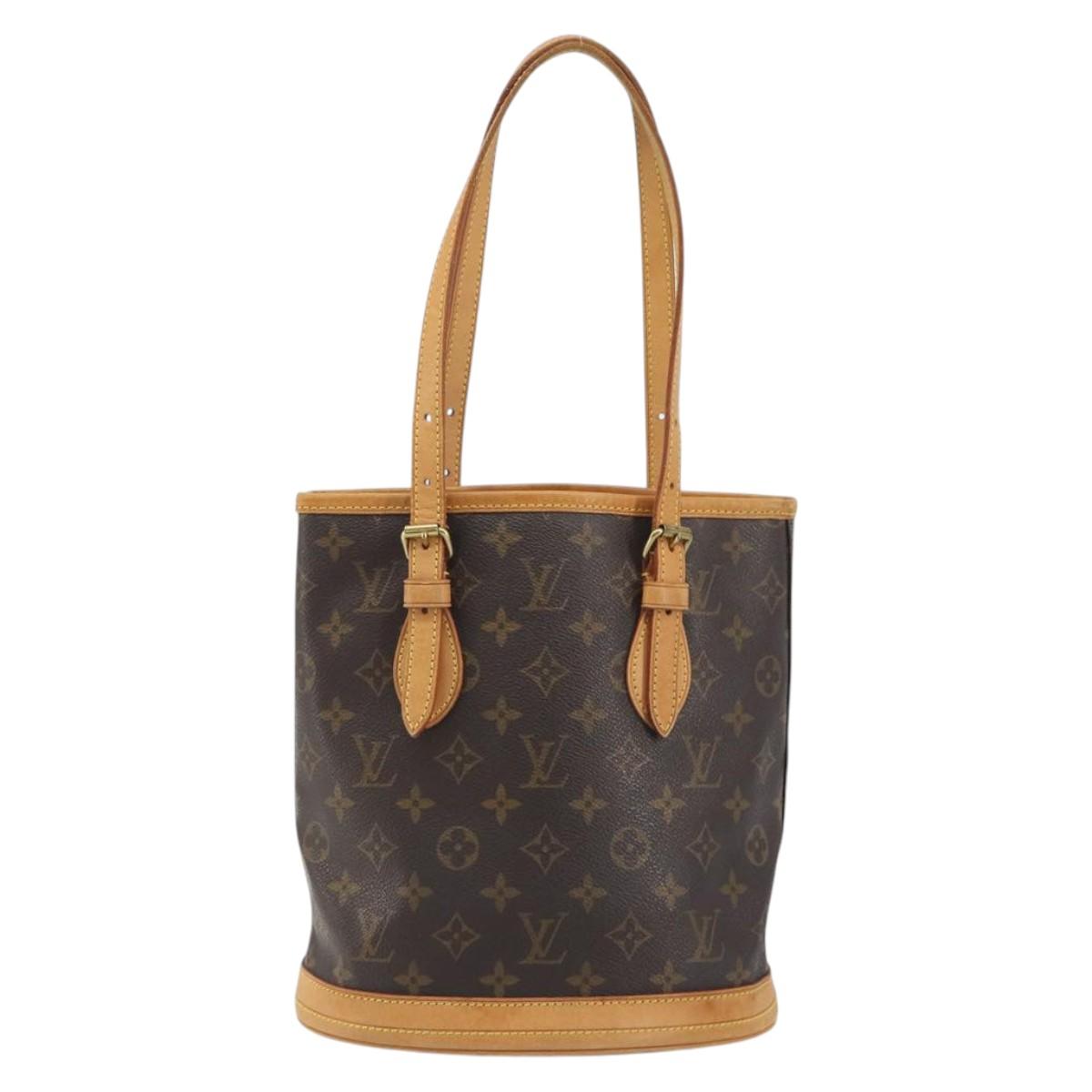 LOUIS VUITTON Monogram Bucket PM Shoulder Bag M42238 LV Auth ka5467