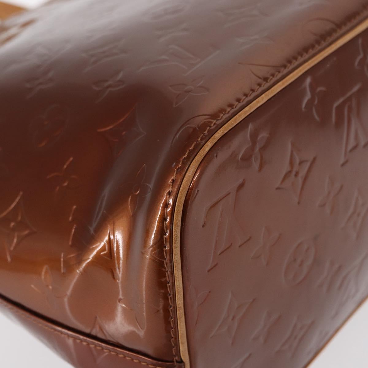 LOUIS VUITTON Monogram Vernis Houston Hand Bag Bronze M91122 LV Auth ka547