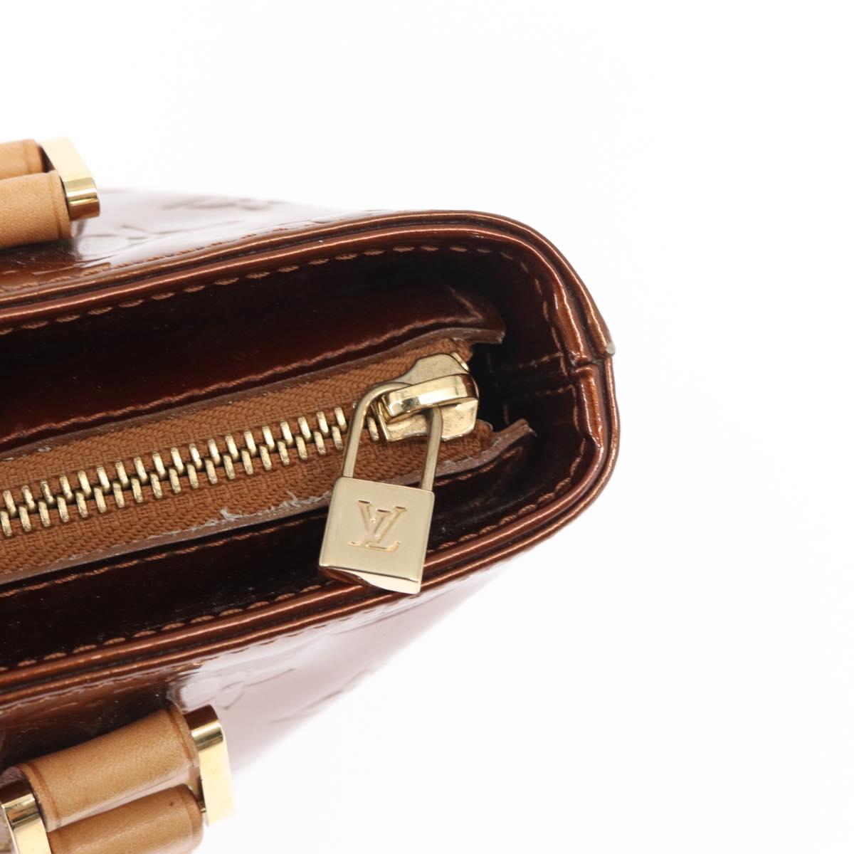 LOUIS VUITTON Monogram Vernis Houston Hand Bag Bronze M91122 LV Auth ka547
