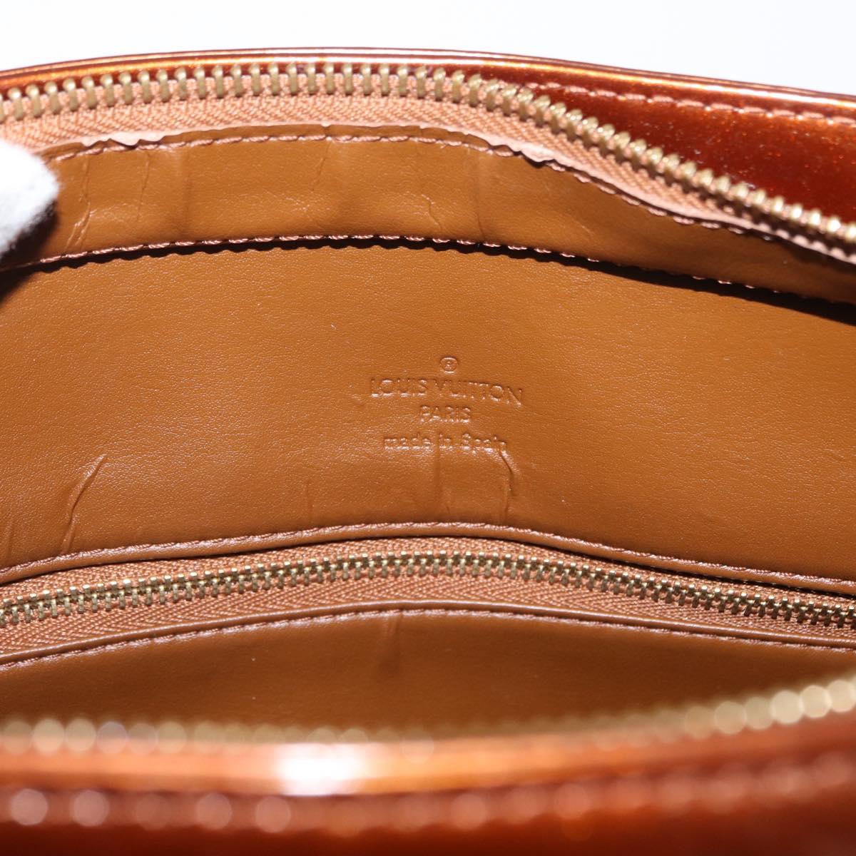 LOUIS VUITTON Monogram Vernis Houston Hand Bag Bronze M91122 LV Auth ka547