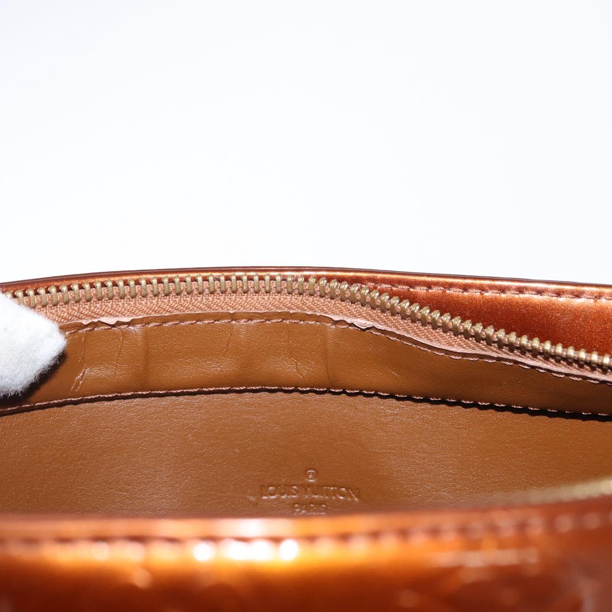 LOUIS VUITTON Monogram Vernis Houston Hand Bag Bronze M91122 LV Auth ka547