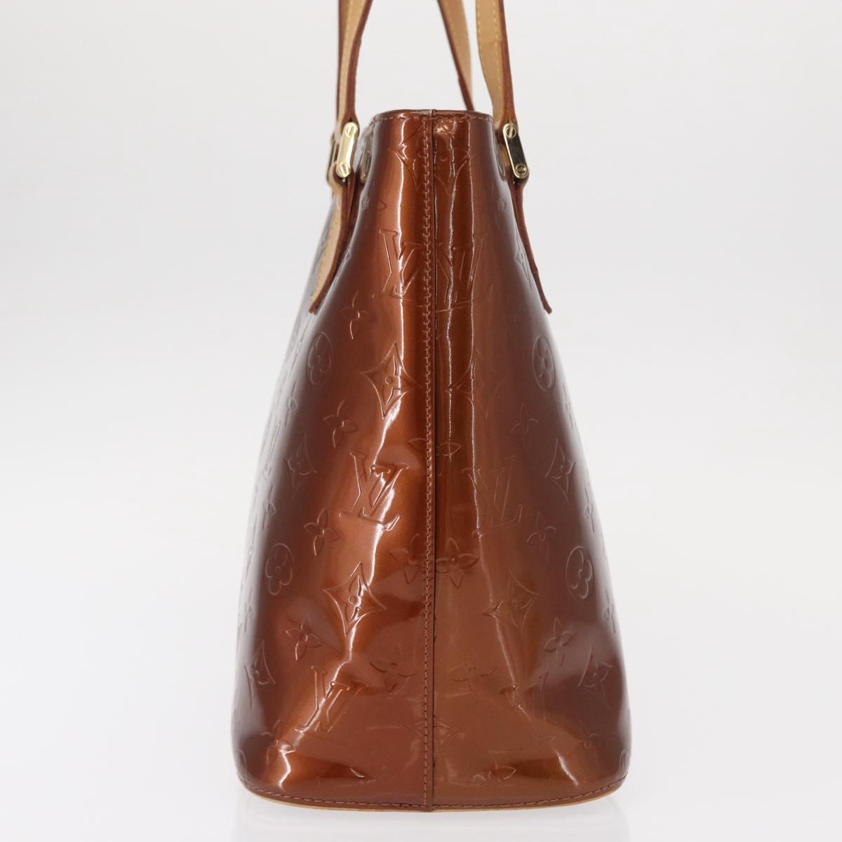 LOUIS VUITTON Monogram Vernis Houston Hand Bag Bronze M91122 LV Auth ka547