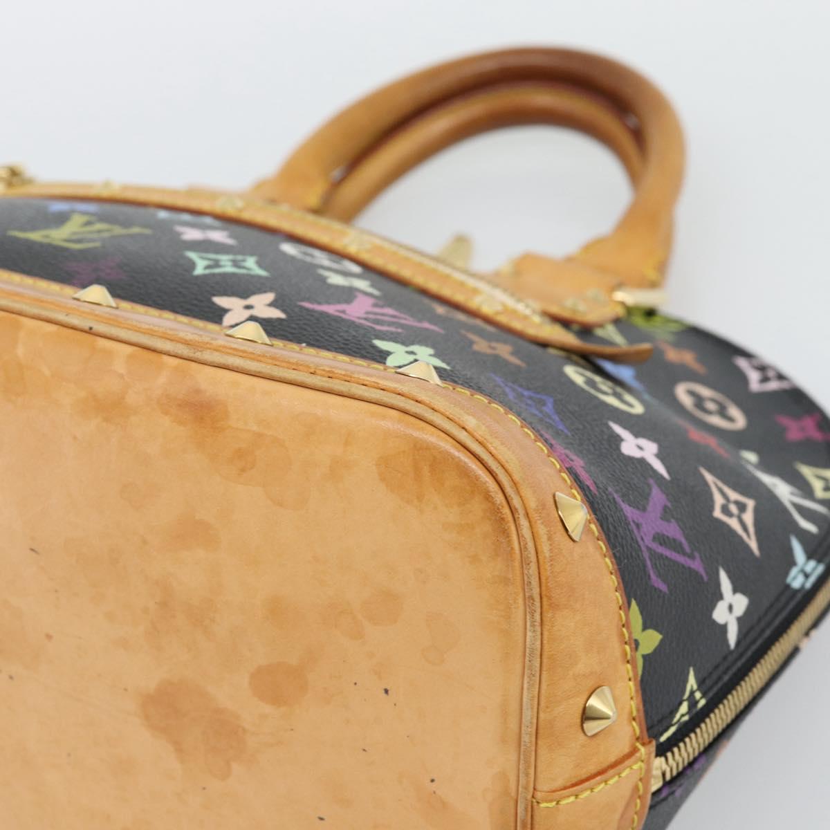 LOUIS VUITTON Monogram Multicolor Alma Hand Bag Black M92646 LV Auth ka5470A