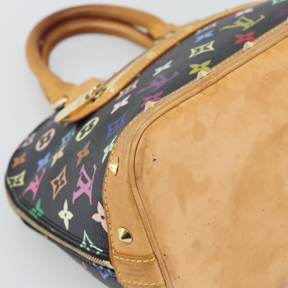 LOUIS VUITTON Monogram Multicolor Alma Hand Bag Black M92646 LV Auth ka5470A