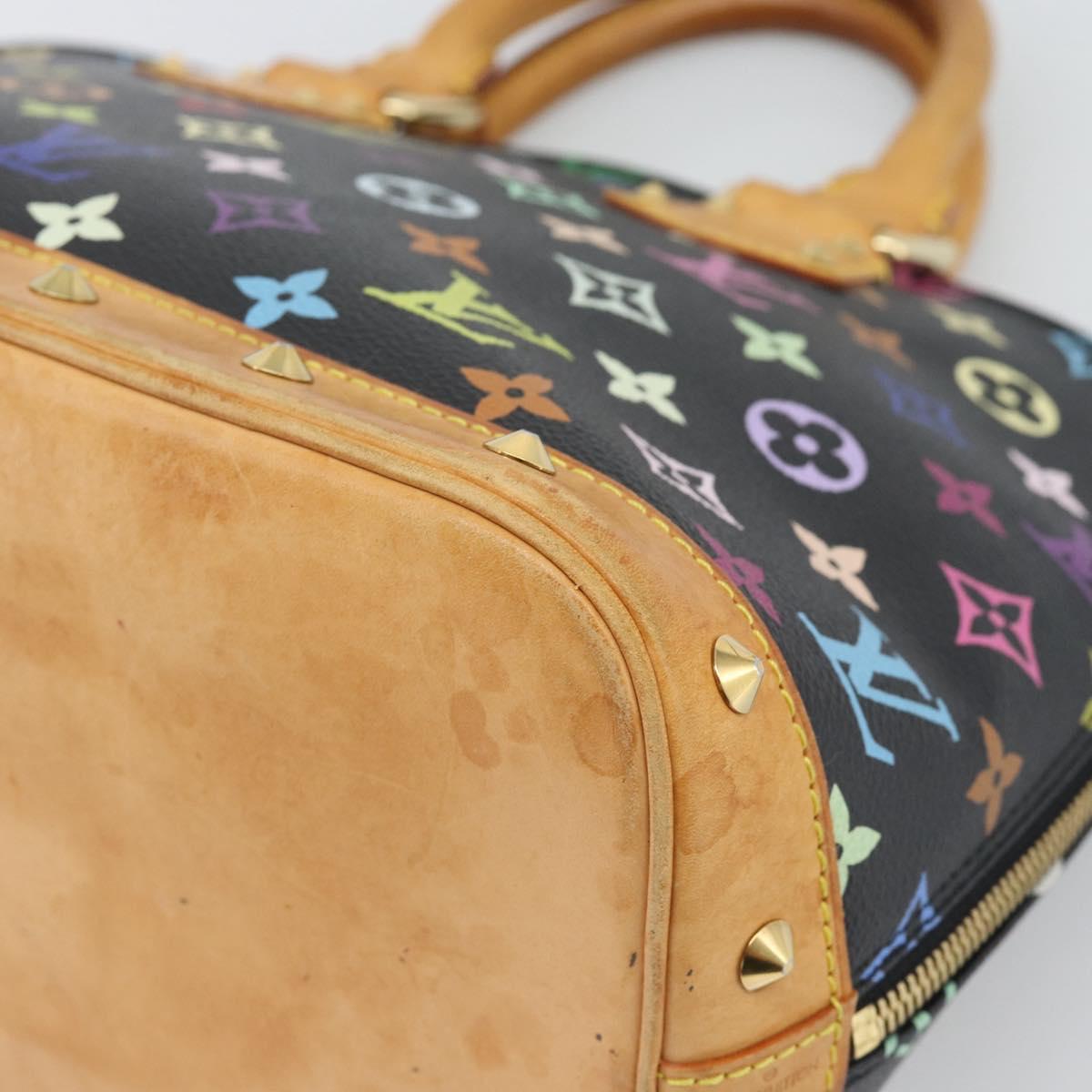 LOUIS VUITTON Monogram Multicolor Alma Hand Bag Black M92646 LV Auth ka5470A