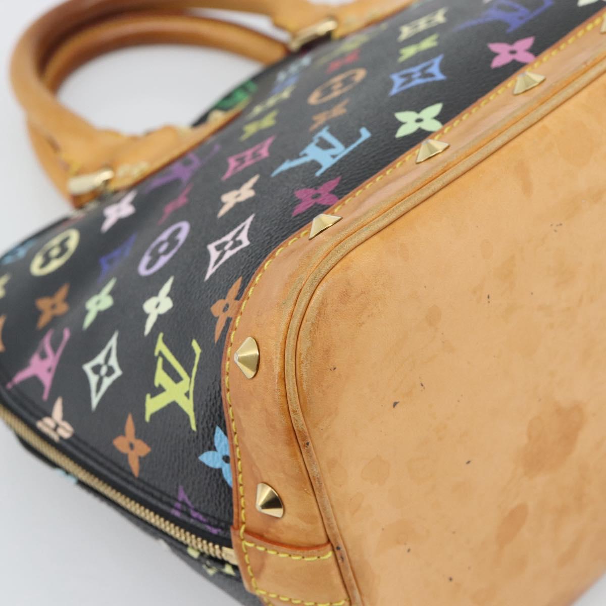LOUIS VUITTON Monogram Multicolor Alma Hand Bag Black M92646 LV Auth ka5470A