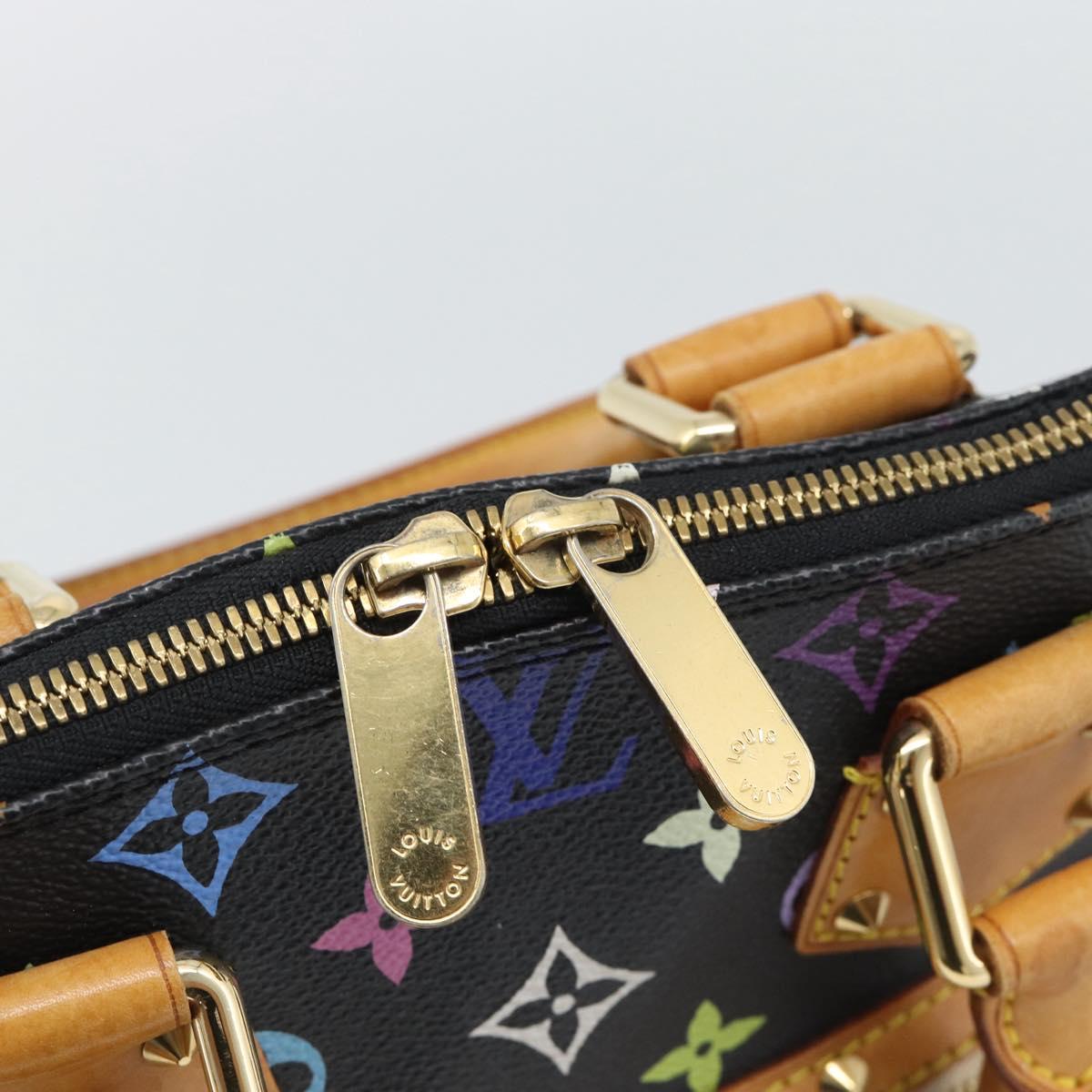 LOUIS VUITTON Monogram Multicolor Alma Hand Bag Black M92646 LV Auth ka5470A