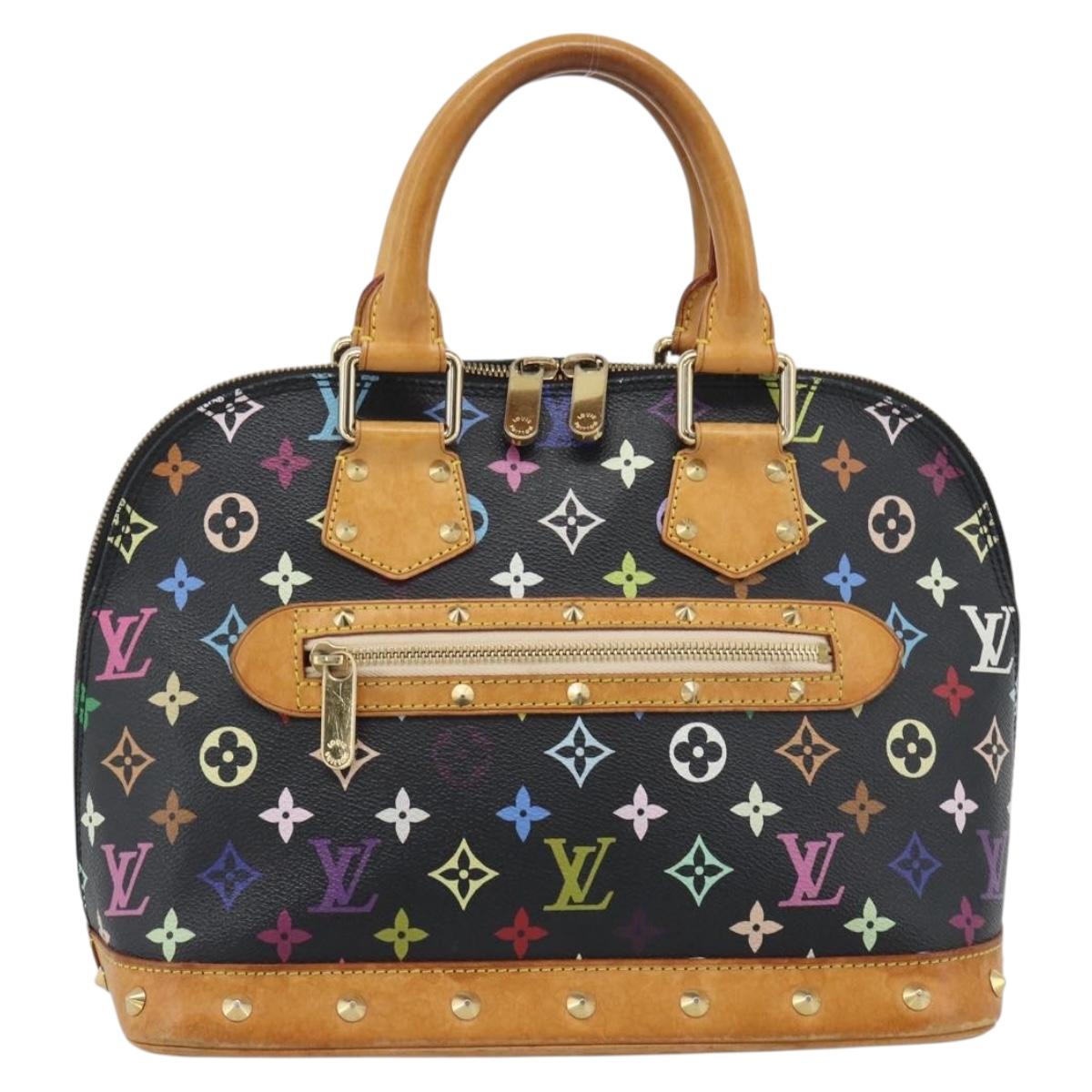 LOUIS VUITTON Monogram Multicolor Alma Hand Bag Black M92646 LV Auth ka5470A