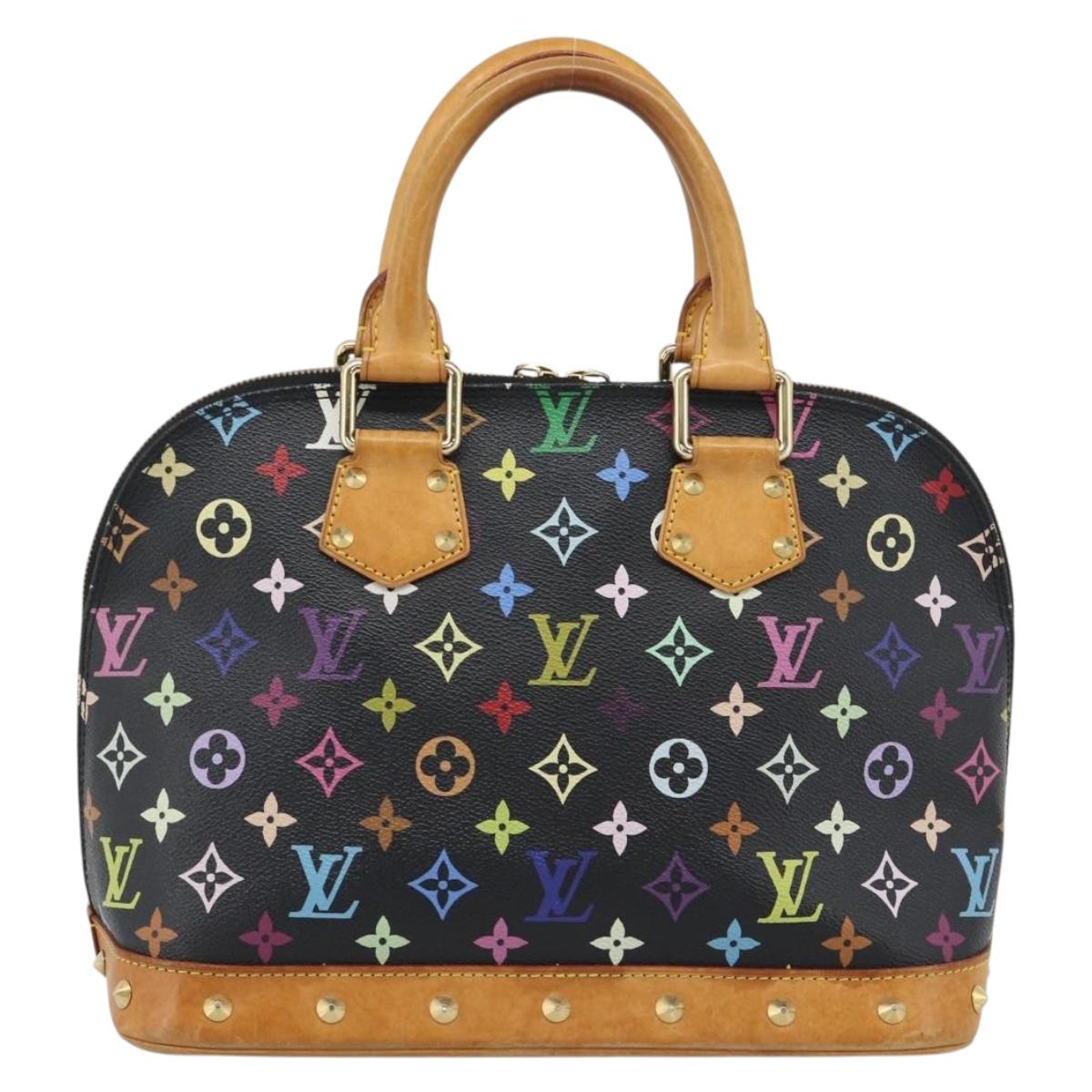 LOUIS VUITTON Monogram Multicolor Alma Hand Bag Black M92646 LV Auth ka5470A