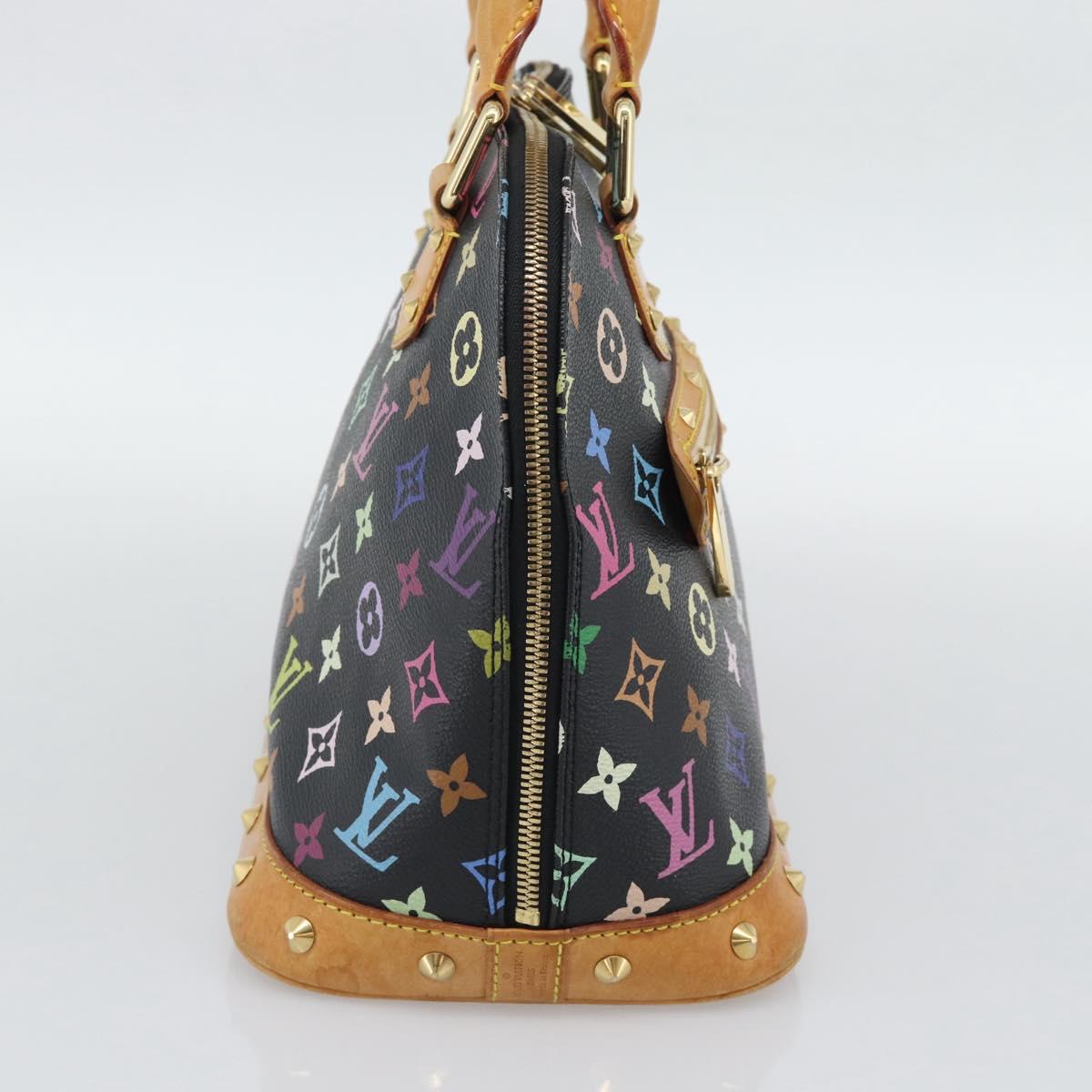 LOUIS VUITTON Monogram Multicolor Alma Hand Bag Black M92646 LV Auth ka5470A