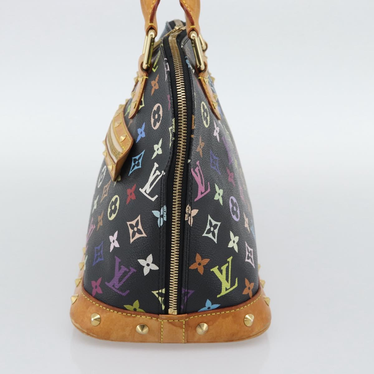 LOUIS VUITTON Monogram Multicolor Alma Hand Bag Black M92646 LV Auth ka5470A