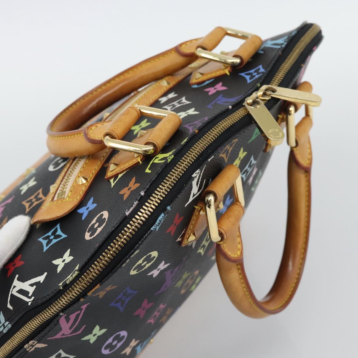 LOUIS VUITTON Monogram Multicolor Alma Hand Bag Black M92646 LV Auth ka5470A